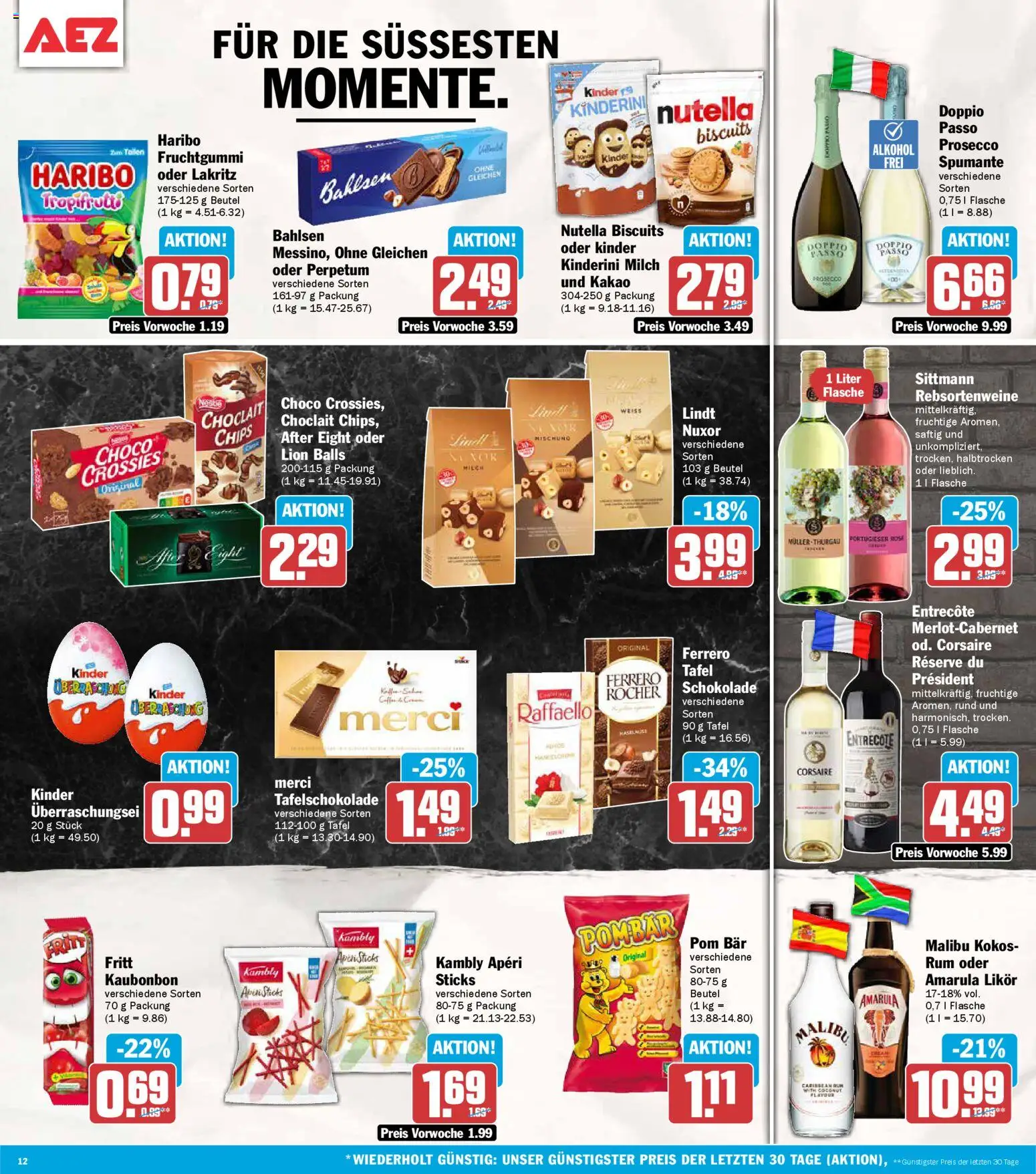 AEZ Prospekt 	 – gültig ab 23.02.2026 | Seite: 12 | Produkte: Merci, Entrecote, Nutella, Doppio Passo