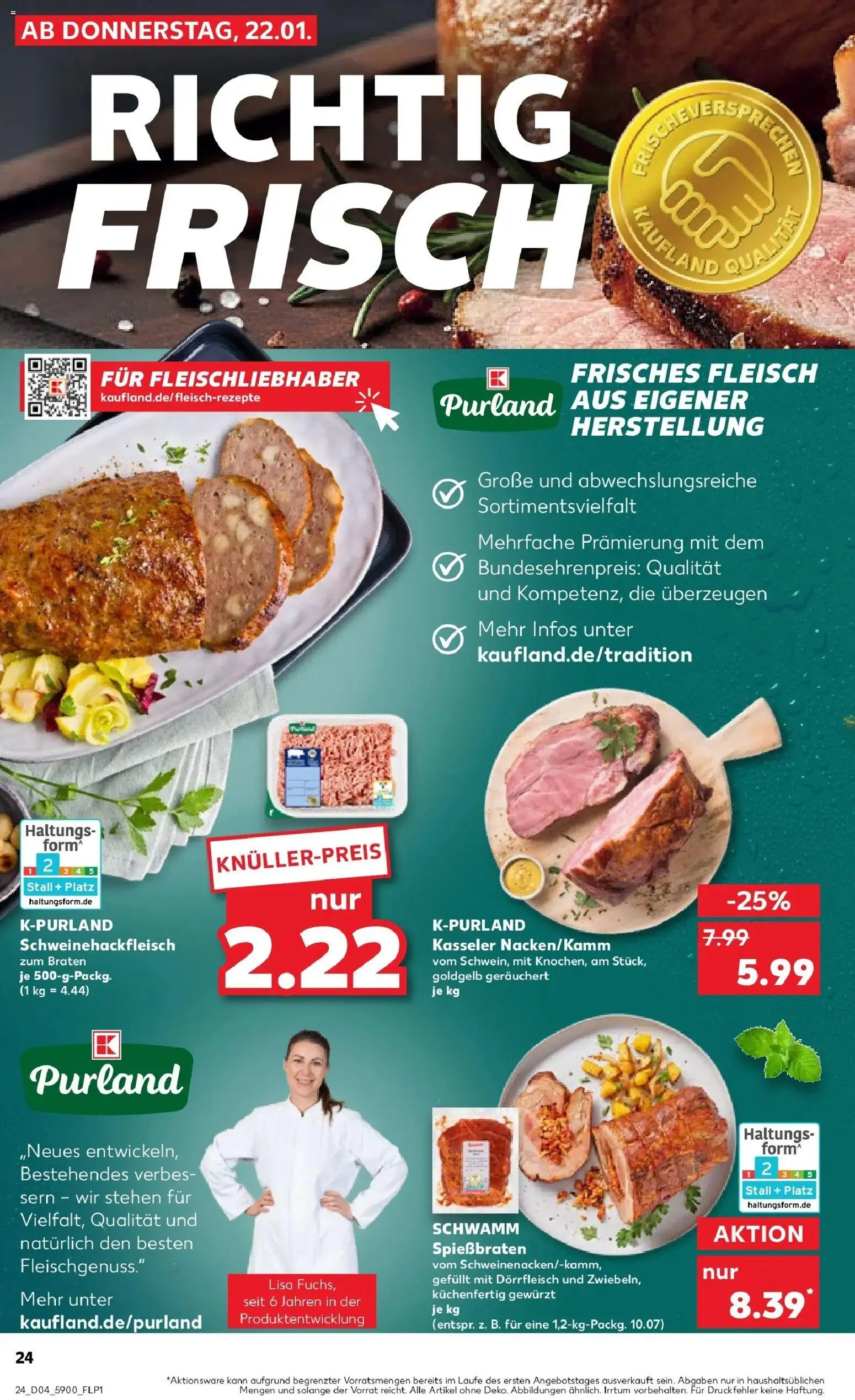 Kaufland prospekt Stollberg	 – gültig ab 25.01.2026 | Seite: 24 | Produkte: Fleisch