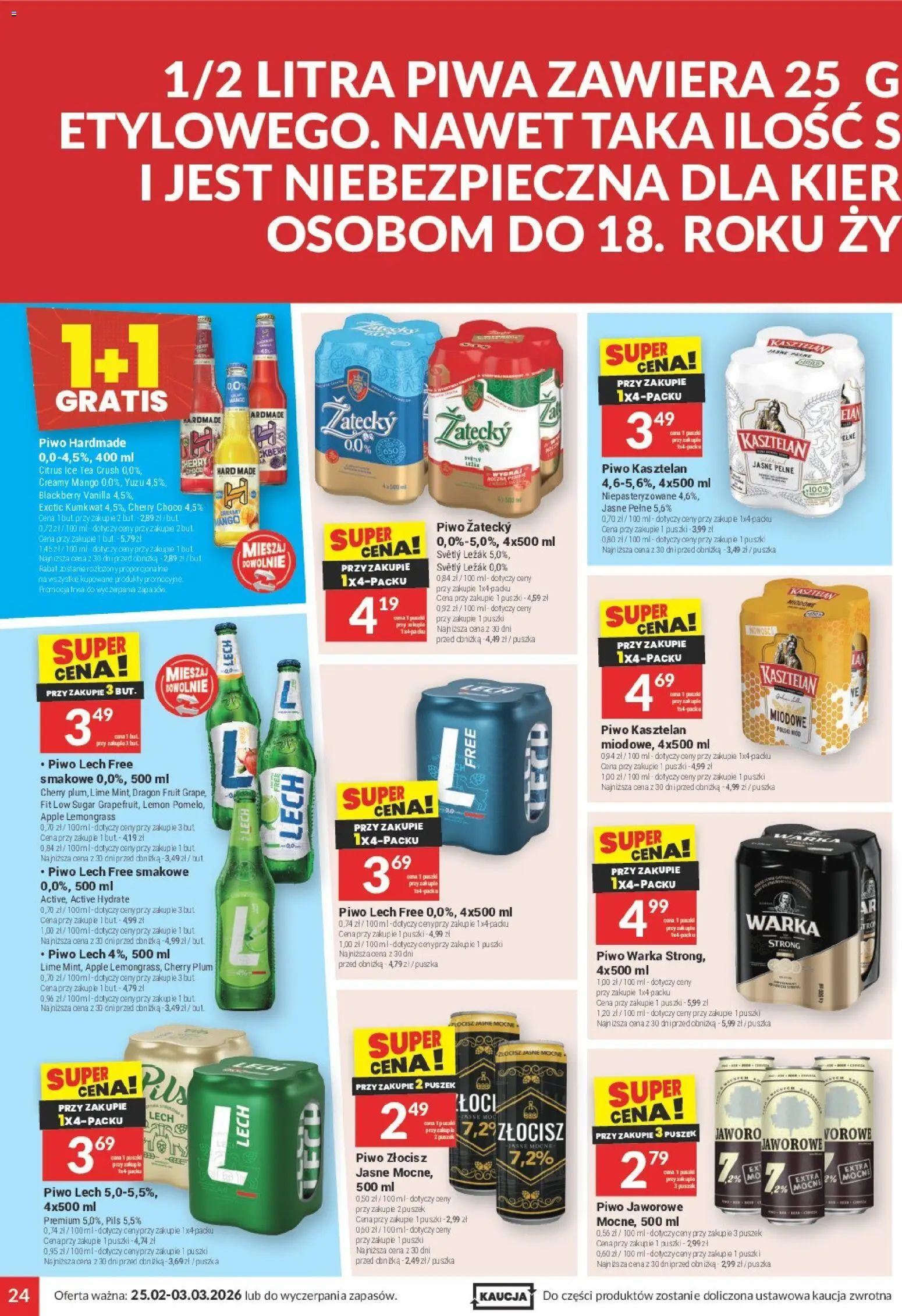 Twój Market Gazetka od 25.02.2026 | Strona: 24 | Produkty: Mango, Ice Tea, Piwo Warka, Piwo