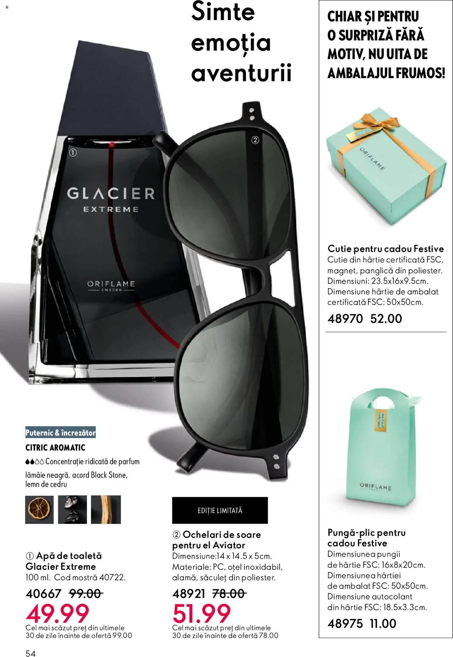 Noul catalog Oriflame – valabil de la 27.05.2026 | Pagină: 54 | Produse: Ochelari, Apă de toaletă, Apă, Lămâie