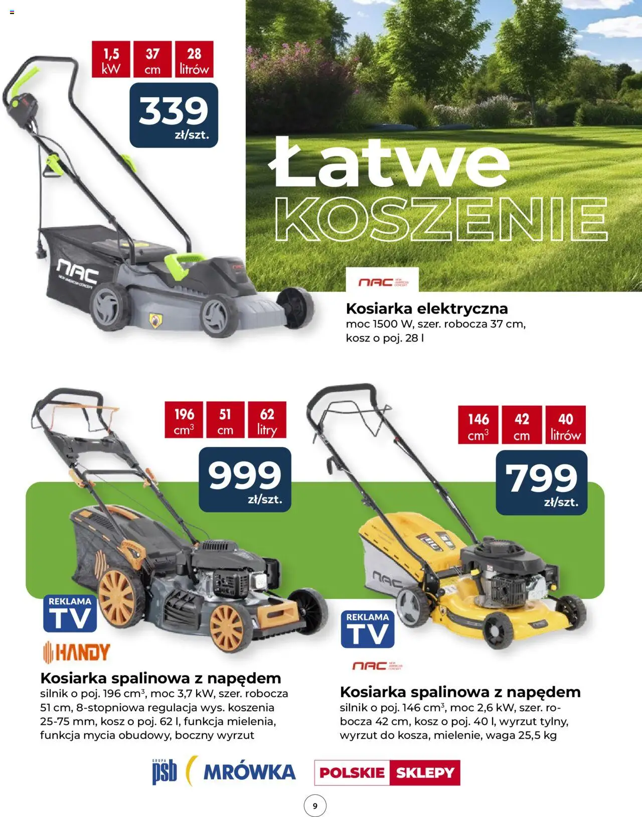 Mrówka Gazetka - Warszawa od 24.04.2025 | Strona: 9 | Produkty: Waga, Kosiarka, Kosz