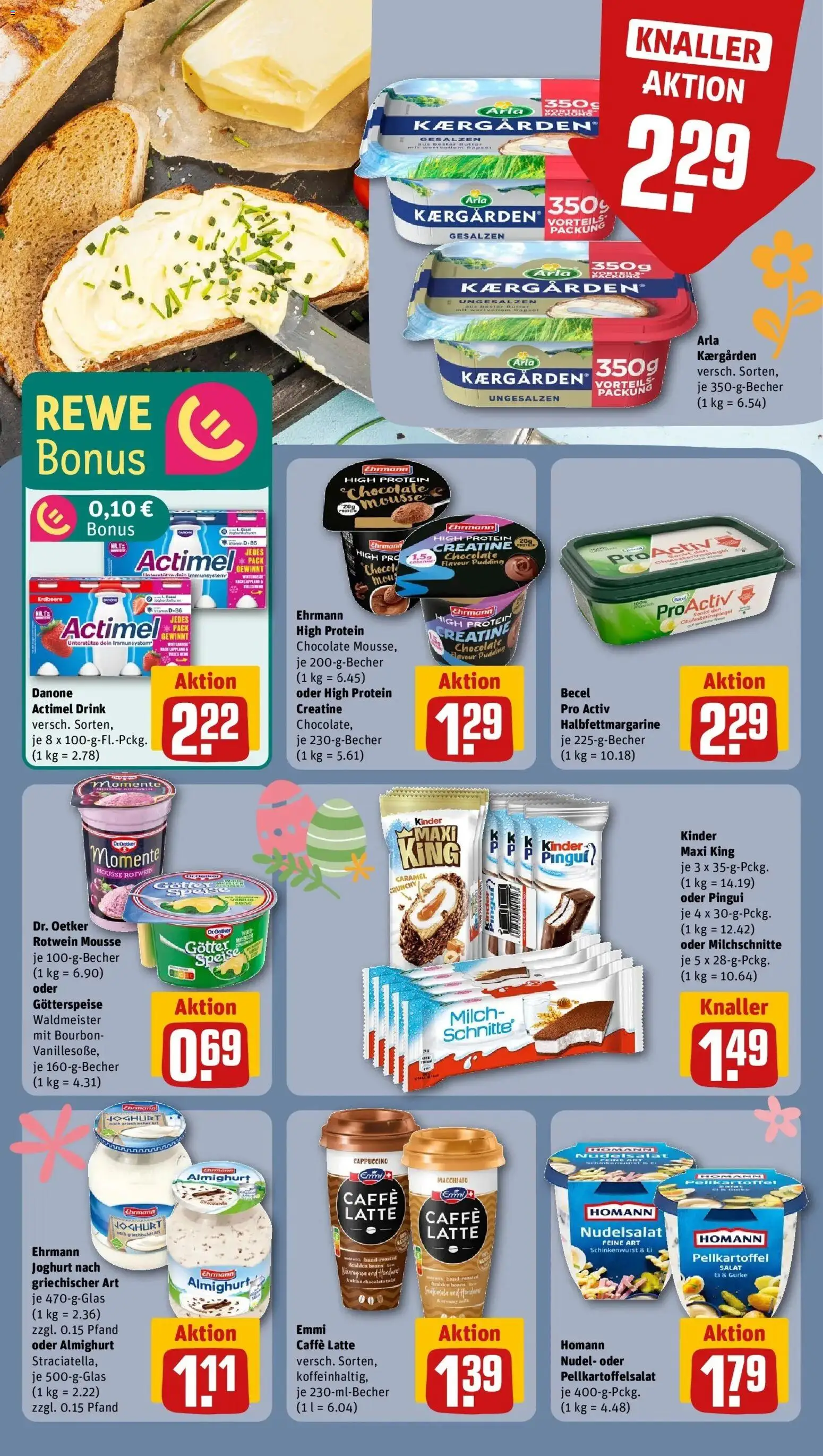 Rewe Prospekt Duisburg	 – gültig ab 15.03.2026 | Seite: 11 | Produkte: Margarine, Actimel, Becel, Pudding