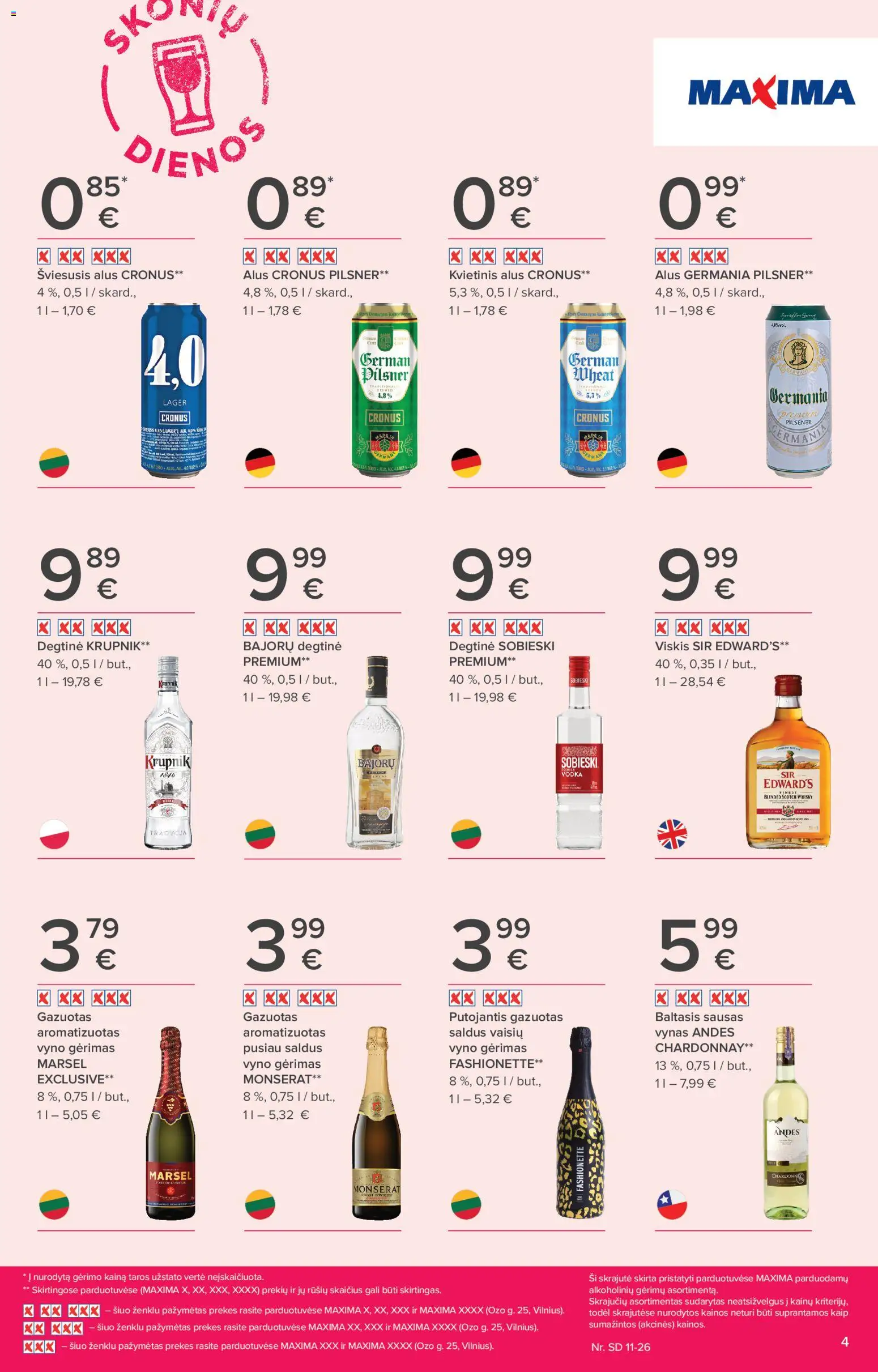 MAXIMA akcijos nuo 13.11.2025 | Puslapis: 4 | Prekių: Degtinė, Viskis, Vynas, Alus