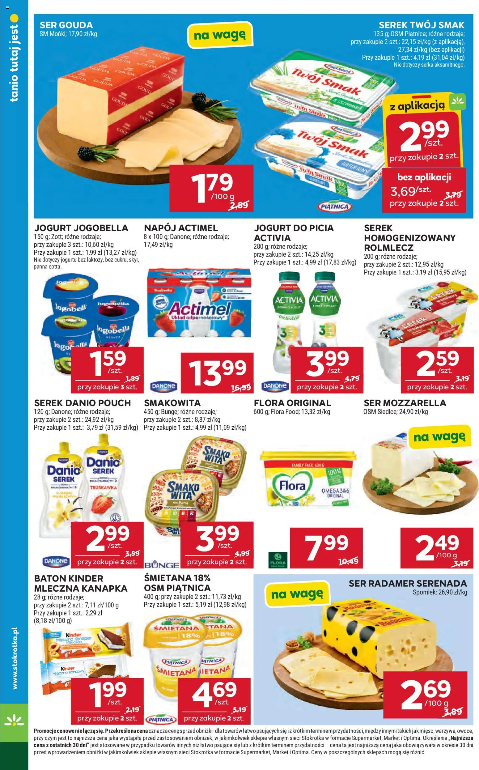 Stokrotka gazetka od 23.04.2026 | Strona: 22 | Produkty: Serek, Baton, Jogurt, Mozzarella