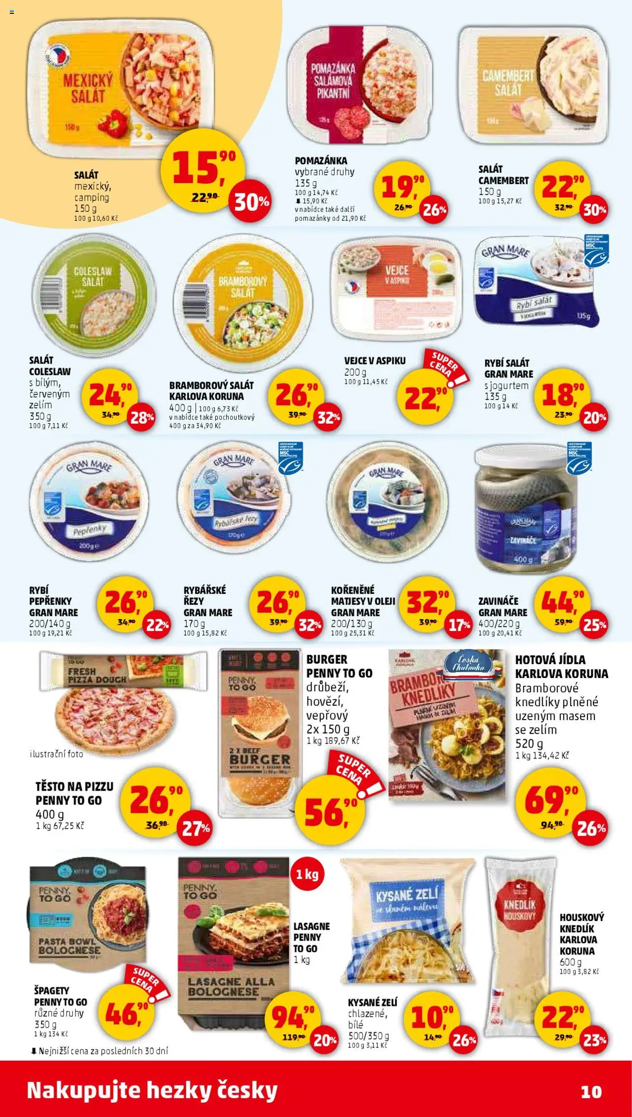 Penny Market leták - Čtvrtečník od 19.06.2025 | Strana: 10 | Produkty: Pizza, Coleslaw, Lasagne, Těsto