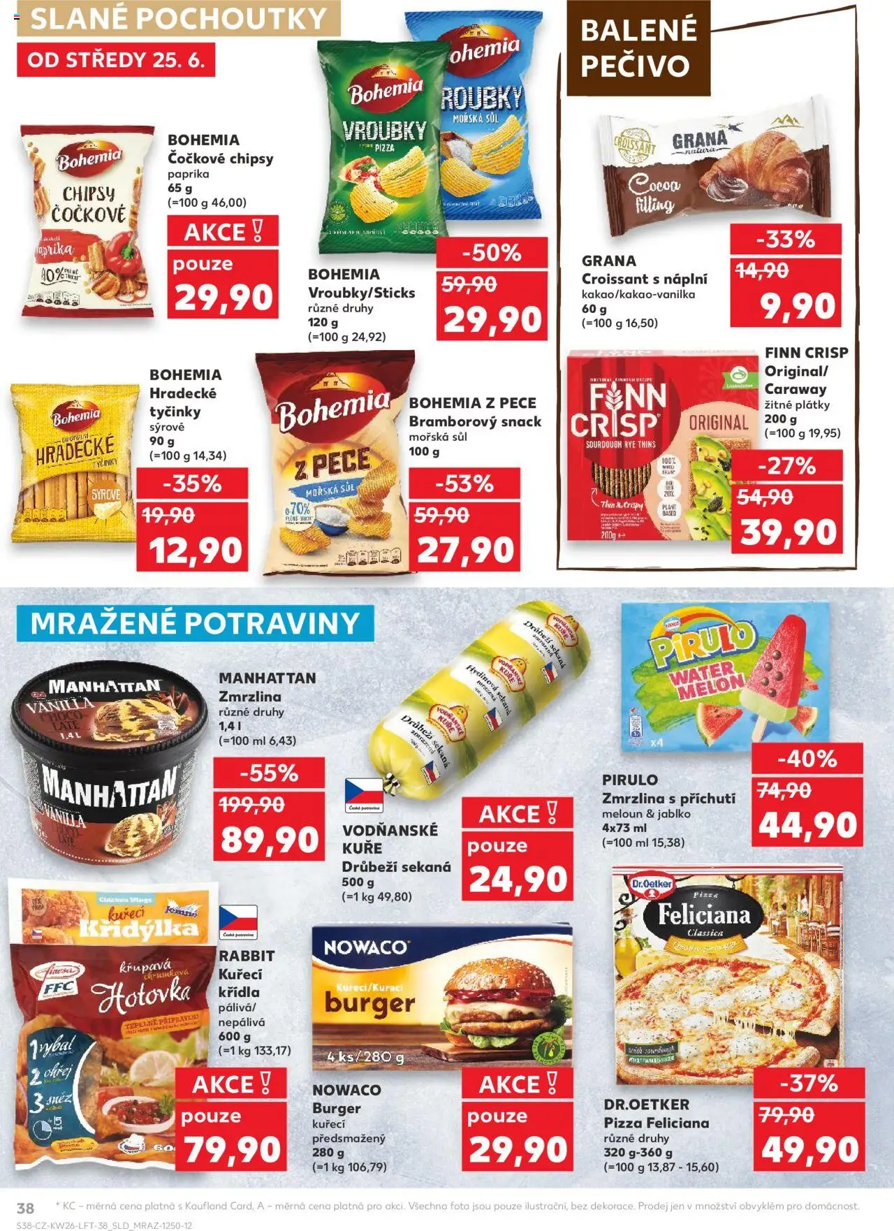 Kaufland leták od 25.06.2025 | Strana: 38 | Produkty: Zmrzlina, Pečivo, Manhattan zmrzlina, Potraviny