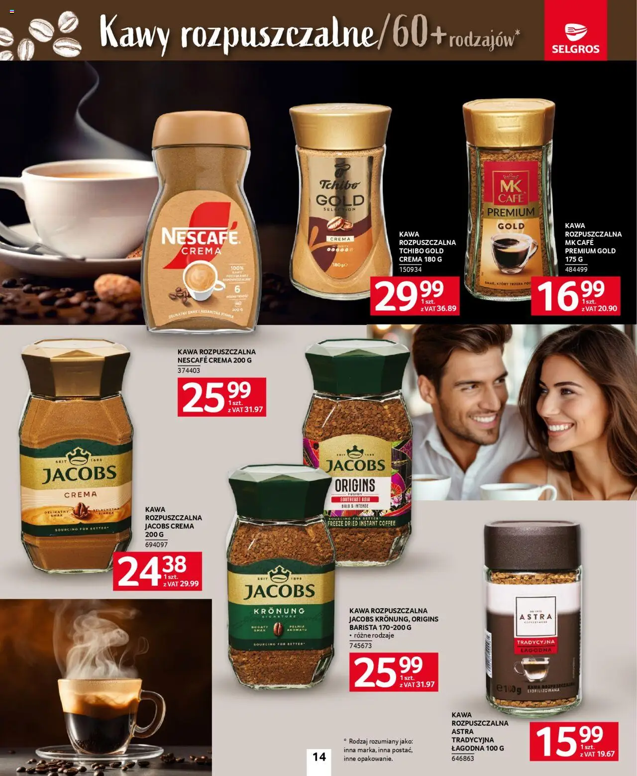 Selgros cash&carry Gazetka - Kawa i Herbata od 09.10.2025 | Strona: 14 | Produkty: Nescafe, Kawa rozpuszczalna, Tchibo, Kawa
