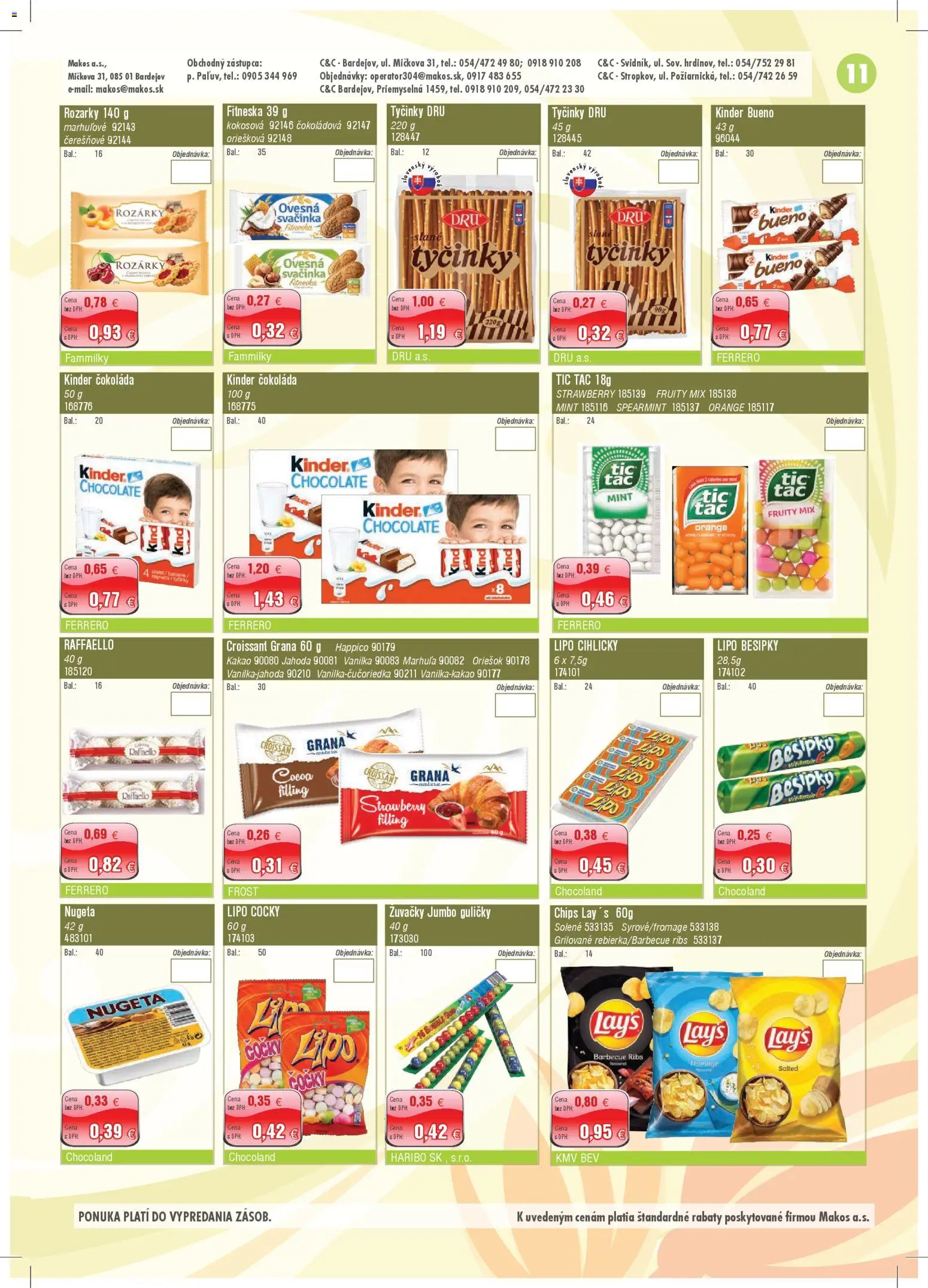 Nové Makos akcie – leták je platný od 03.11.2025 | Strana: 11 | Produkty: Croissant, Kinder, Kinder Bueno, Kakao