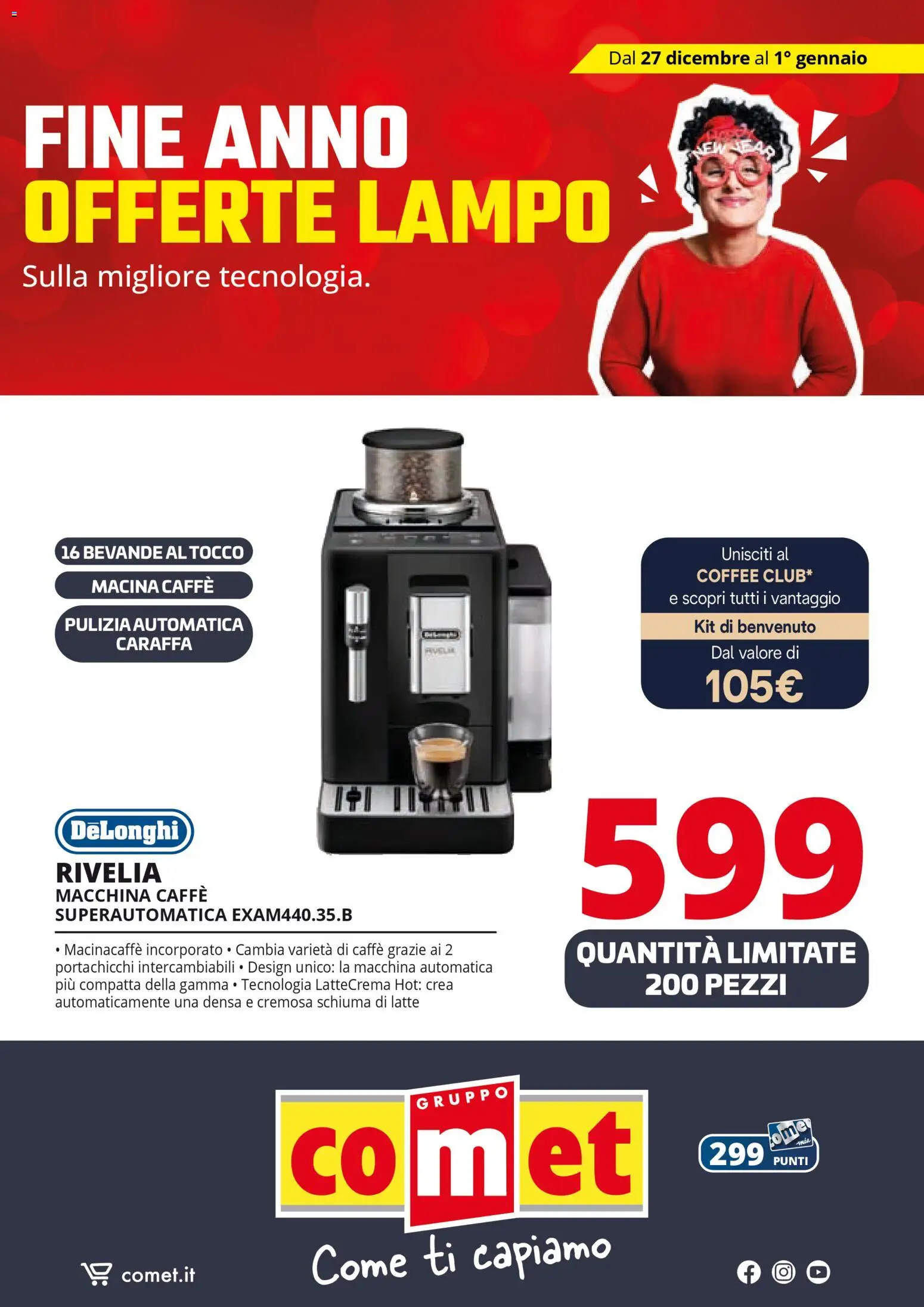 Volantino Comet del 27.12.2025 | Pagina: 43 | Prodotti: Caraffa, Caffè, Latte, Macina