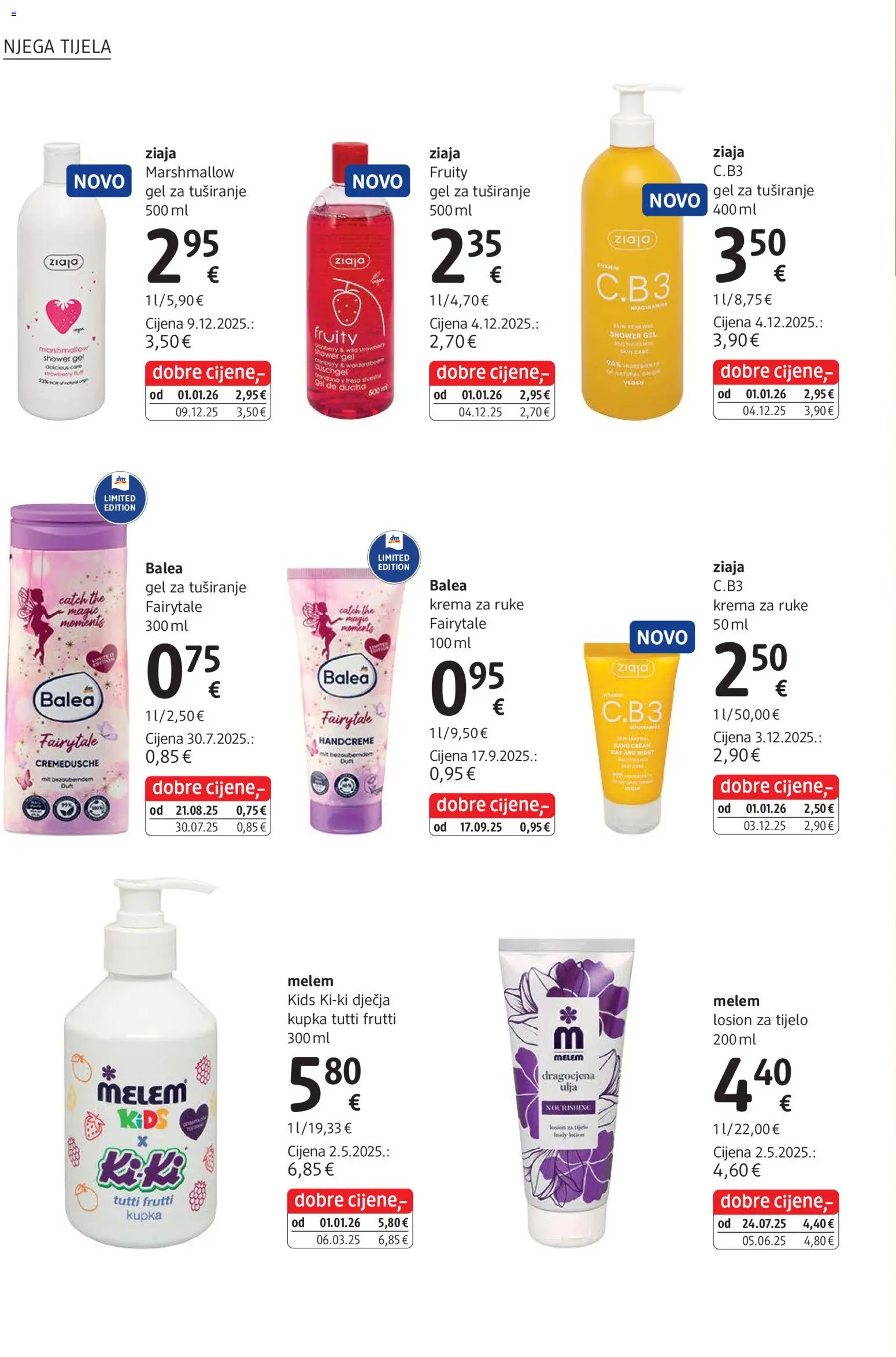 DM katalog | vrijedi od 01.01.2026 | Stranica: 26 | Proizvodi: Kupka, Gel za tuširanje, Krema, Melem