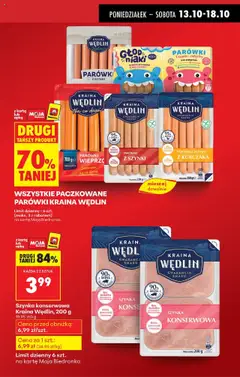 Pogląd oferty "Szynka konserwowa Kraina Wędlin, 200 g, Szynka konserwowa" - ważna od 13.10.2025 | Strona: 7