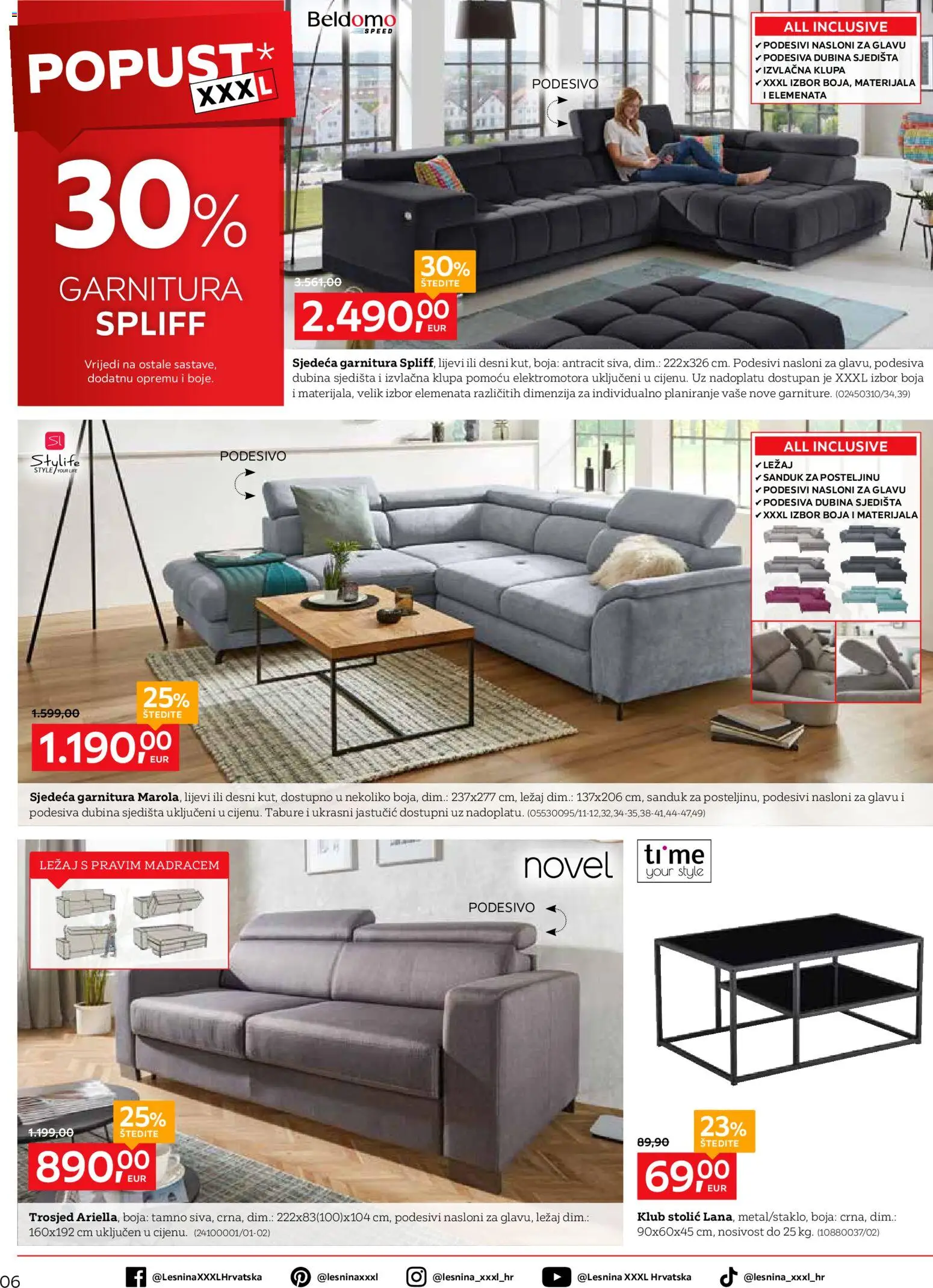 Lesnina katalog | vrijedi od 31.03.2026 | Stranica: 6 | Proizvodi: Trosjed, Stolić, Tabure