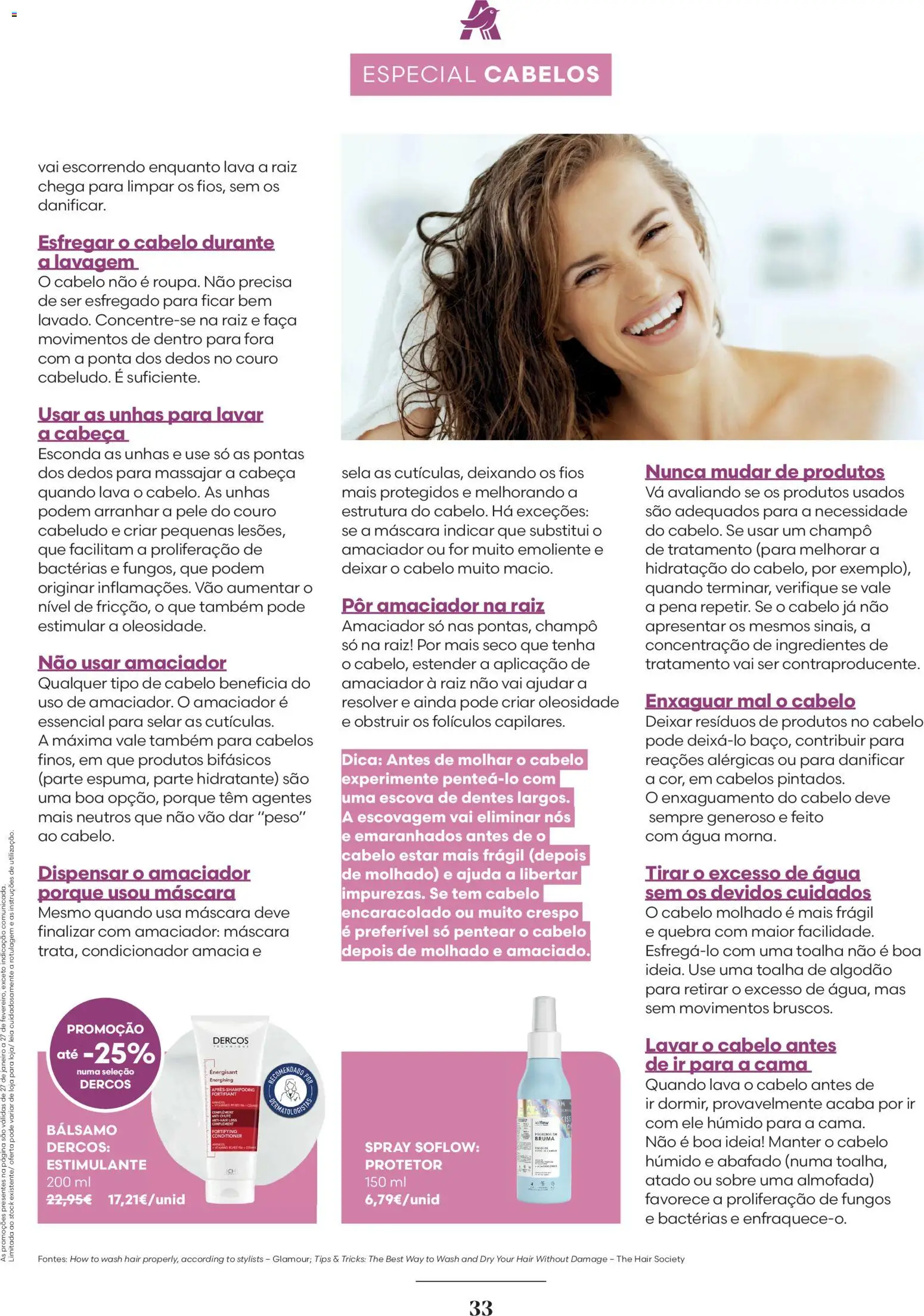 Auchan - Beleza - Especial Capilares │ válido de 01.02.2026 | Página: 33 | Produtos: Agua, Faca, Algodão, Almofada