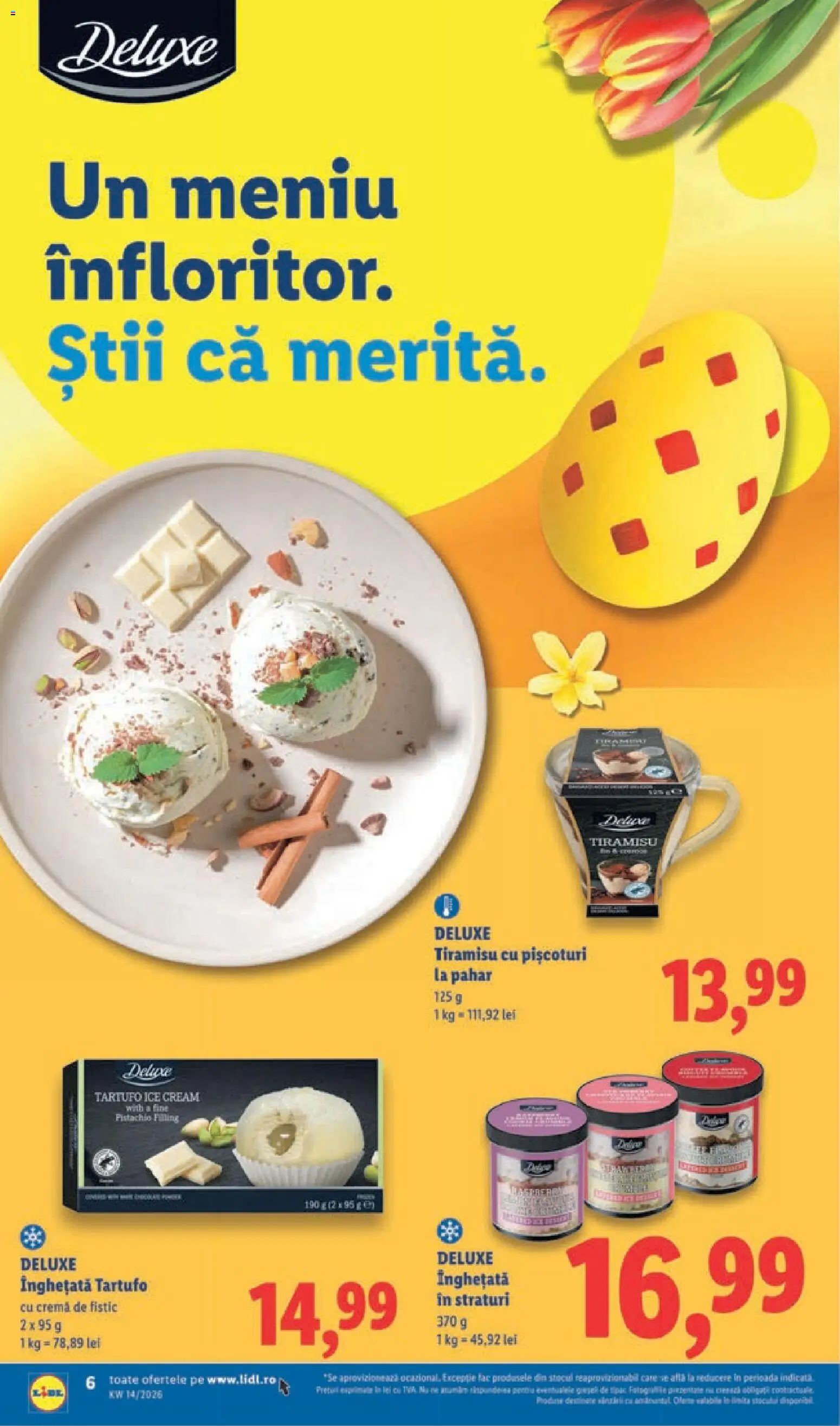 Noul catalog Lidl – valabil de la 30.03.2026 | Pagină: 6 | Produse: Cremă, Tiramisu, Fistic, Înghețată