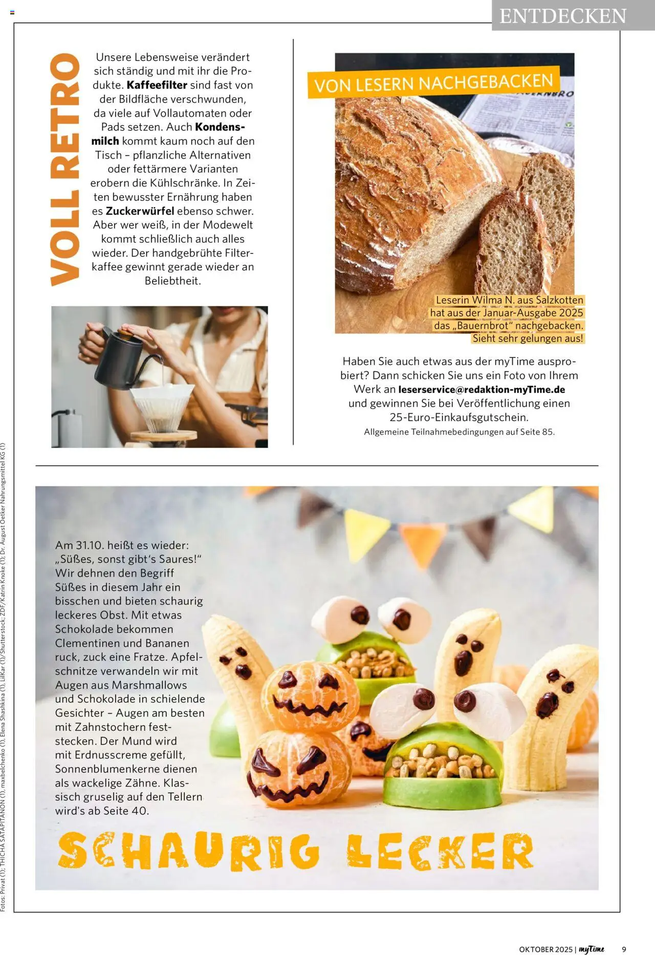 Combi myTime Oktober 2025 – gültig ab 01.10.2025 | Seite: 9 | Produkte: Milch, Kaffee, Schokolade, Bananen