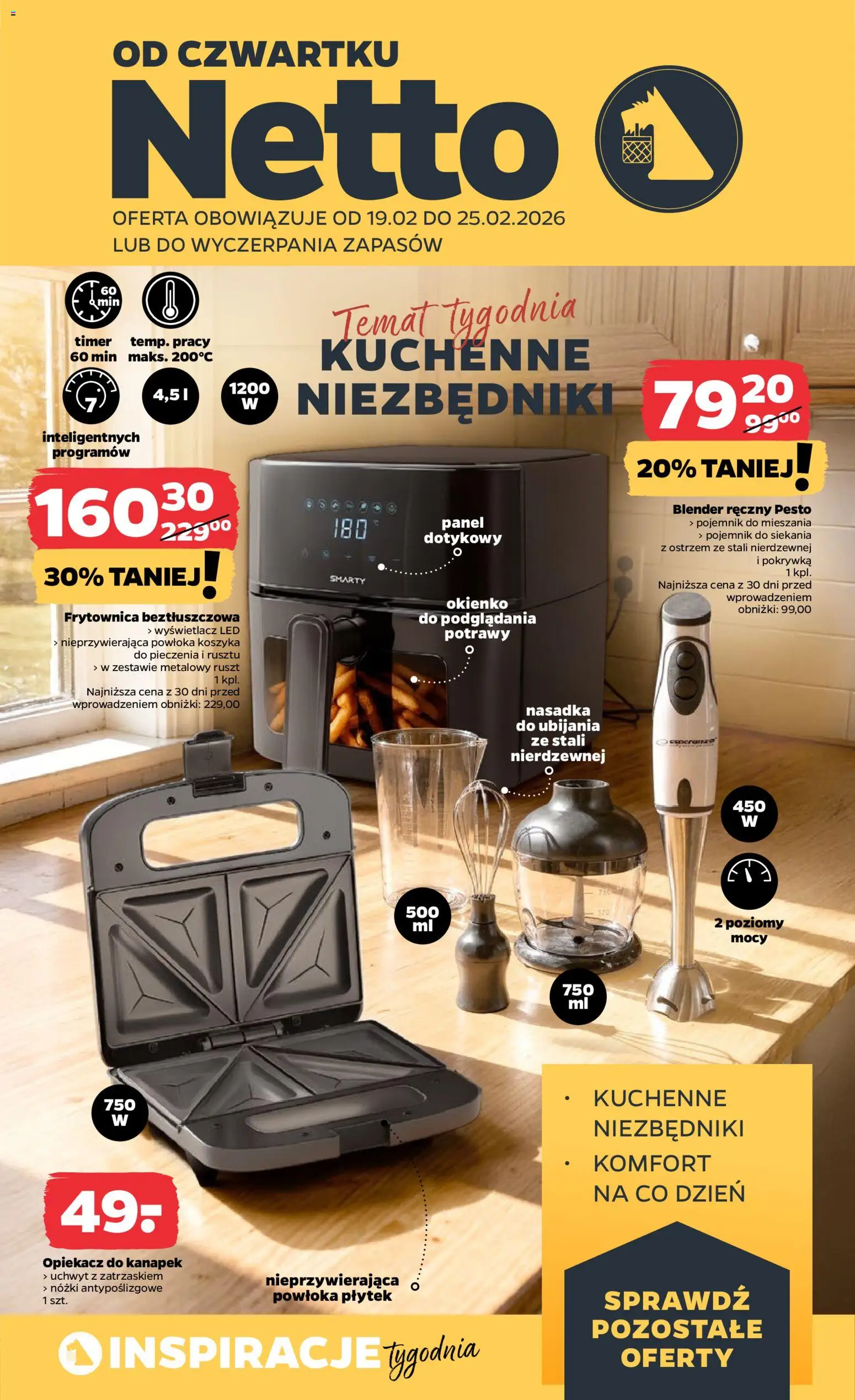 Netto gazetka - Non Food od 19.02.2026 | Strona: 1 | Produkty: Blender ręczny, Opiekacz, Pesto, Blender