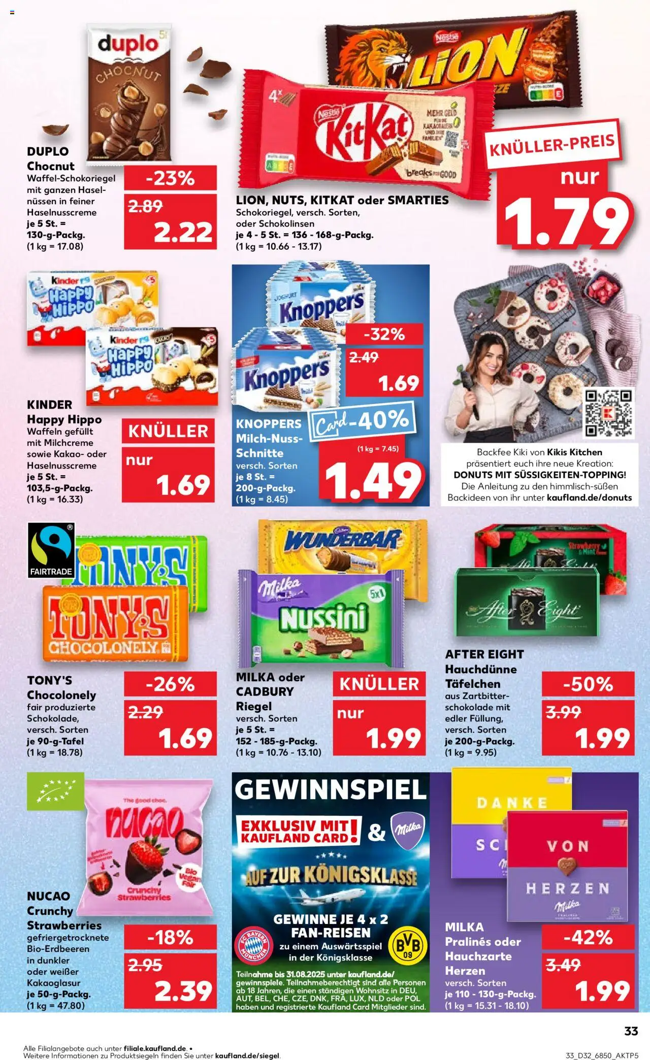 Kaufland prospekt Speyer	 - gültig ab dem 07.08.2025 | Seite: 33 | Produkte: Smarties, Milka, Waffeln, Donuts