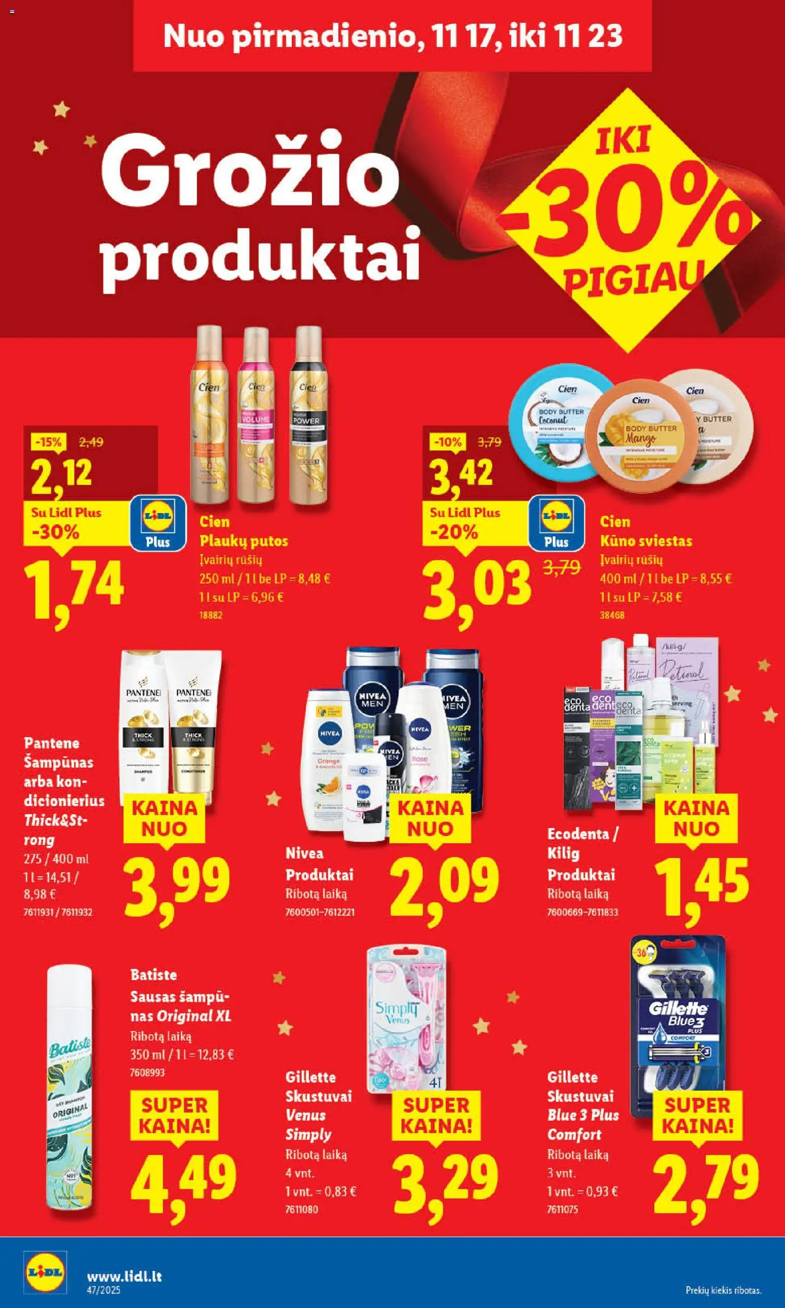 LIDL akcijos nuo 17.11.2025 | Puslapis: 34 | Prekių: Šampūnas, Sviestas