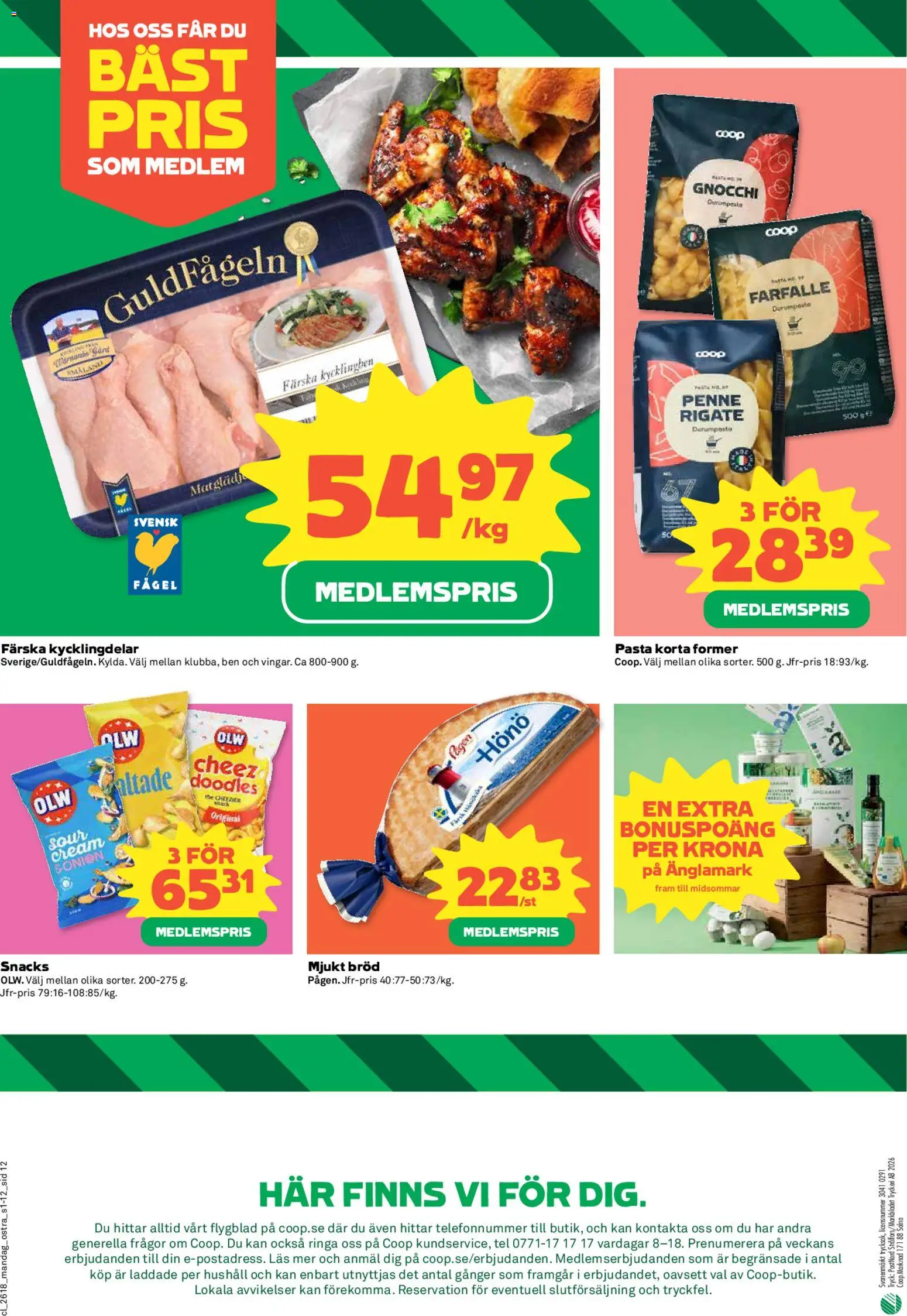 Coop reklamblad aktuell från 27.04.2026 | Sida: 12 | Produkter: Bröd, Pasta
