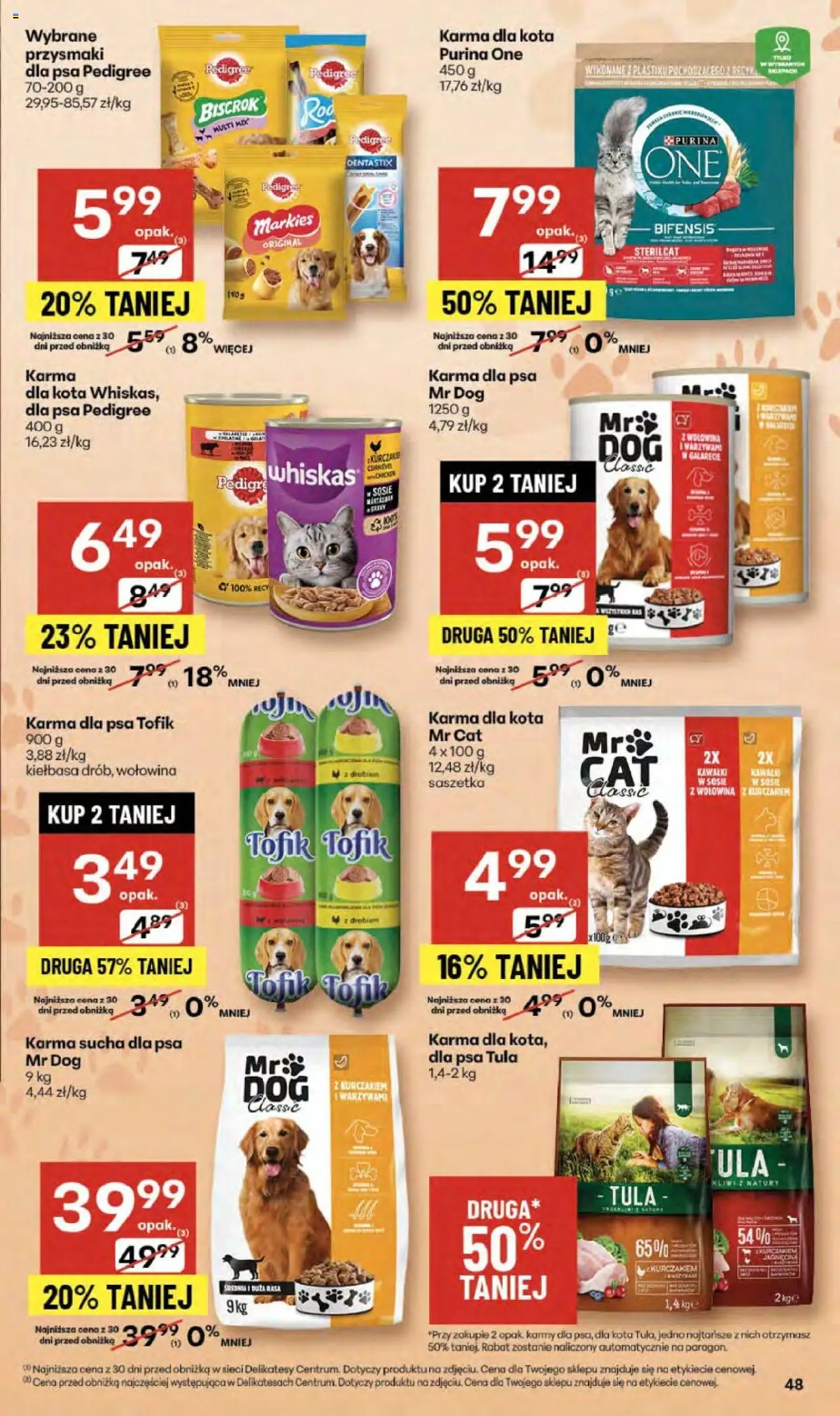 Delikatesy Centrum Gazetka - Sklepy Własne od 09.10.2025 | Strona: 48 | Produkty: Kiełbasa, Delikatesy, Karma dla kota, Wołowina