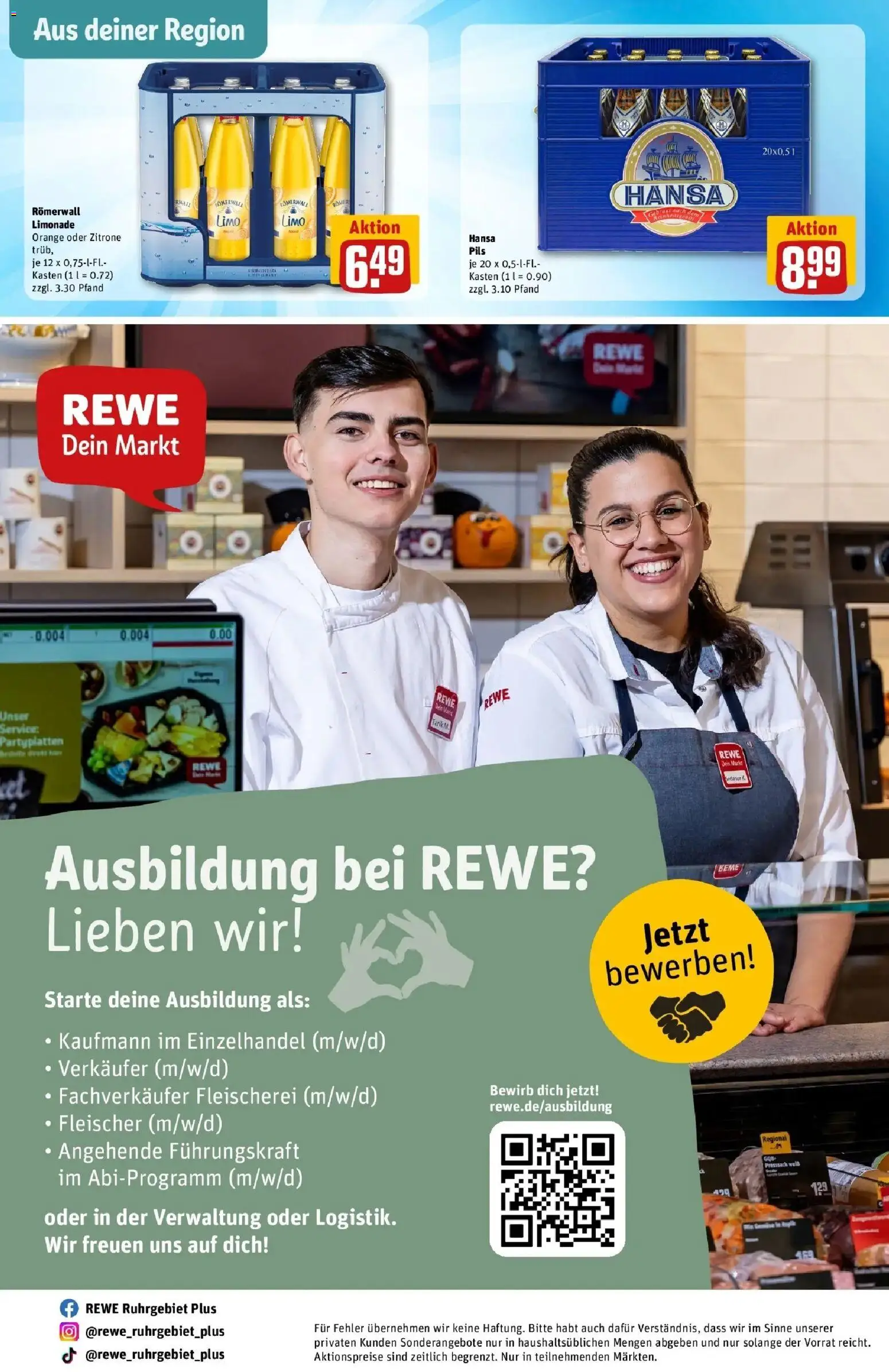 Rewe Prospekt Gladbeck	 – gültig ab 30.03.2026 | Seite: 34 | Produkte: Pils, Limonade, Zitrone