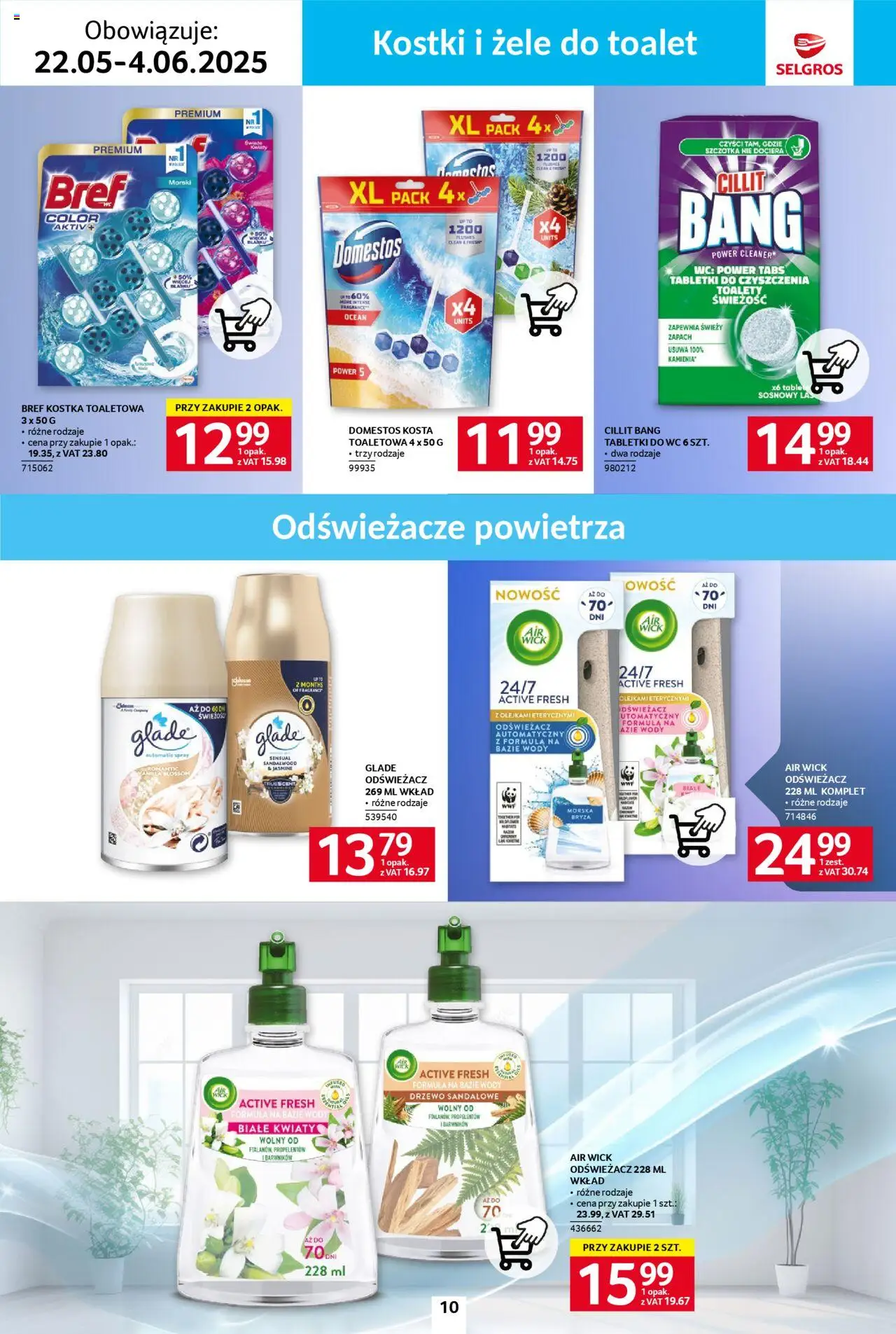 Selgros cash&carry Gazetka - Sprzątanie od 22.05.2025 | Strona: 10 | Produkty: Tablet, Domestos, Zapach, Szczotka