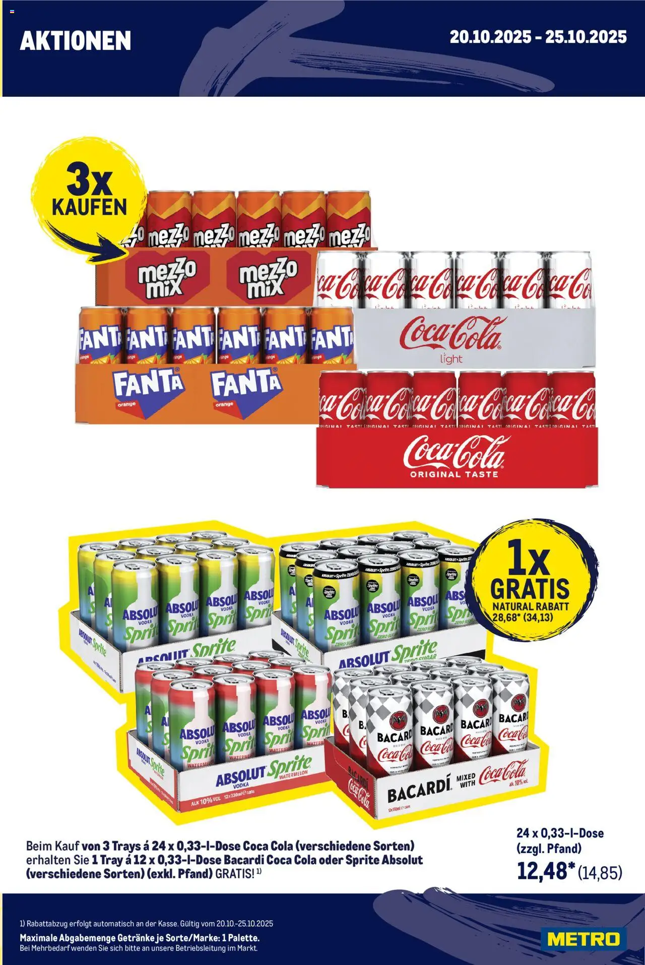 Metro  Wochen-Angebote Händler – gültig ab 20.10.2025 | Seite: 7 | Produkte: Bacardi, Coca cola, Fanta, Cola