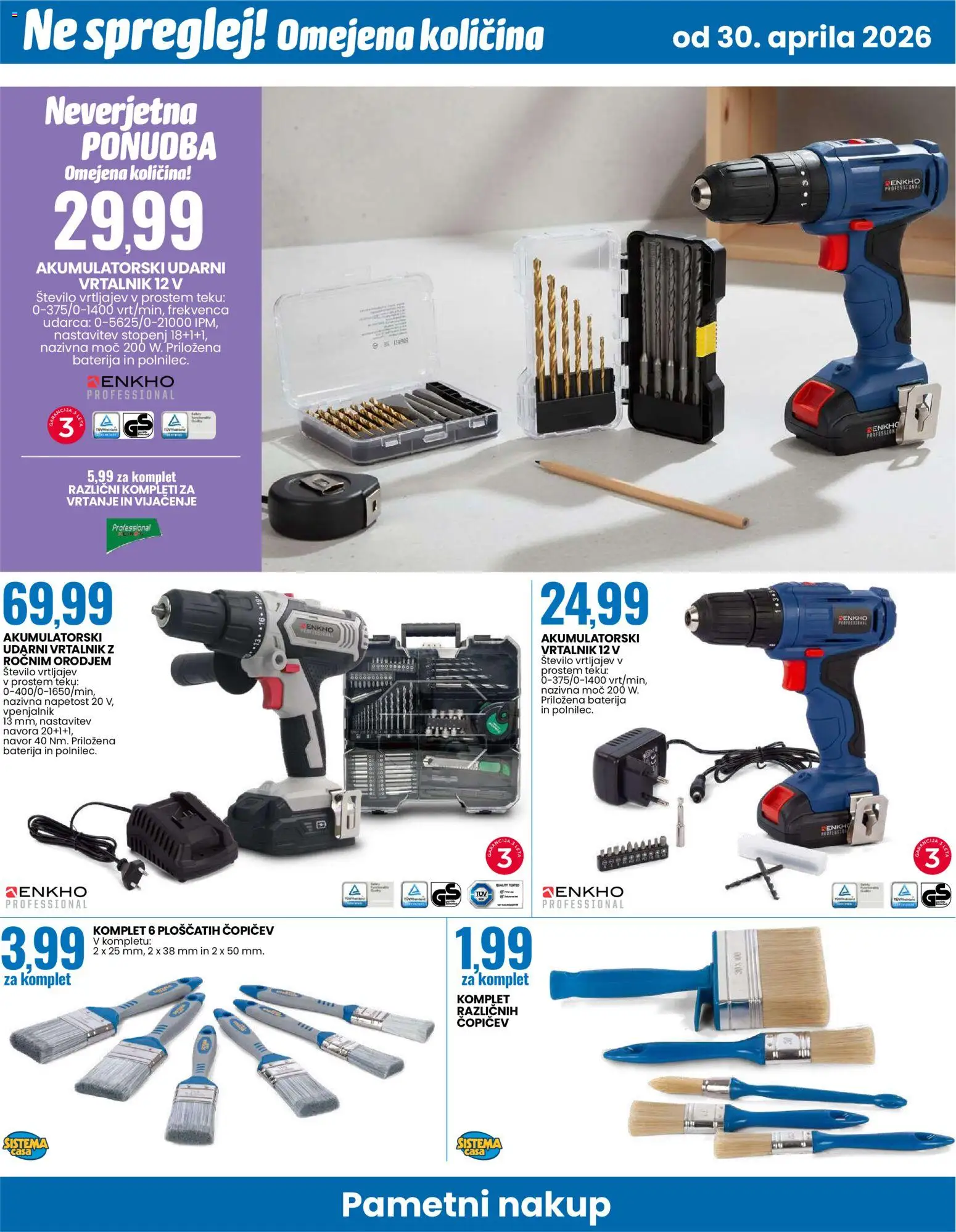 Novi Eurospin katalog ponudbe – veljaven od 30.04.2026 | Stran: 14 | Izdelki: Baterija, Vrtalnik