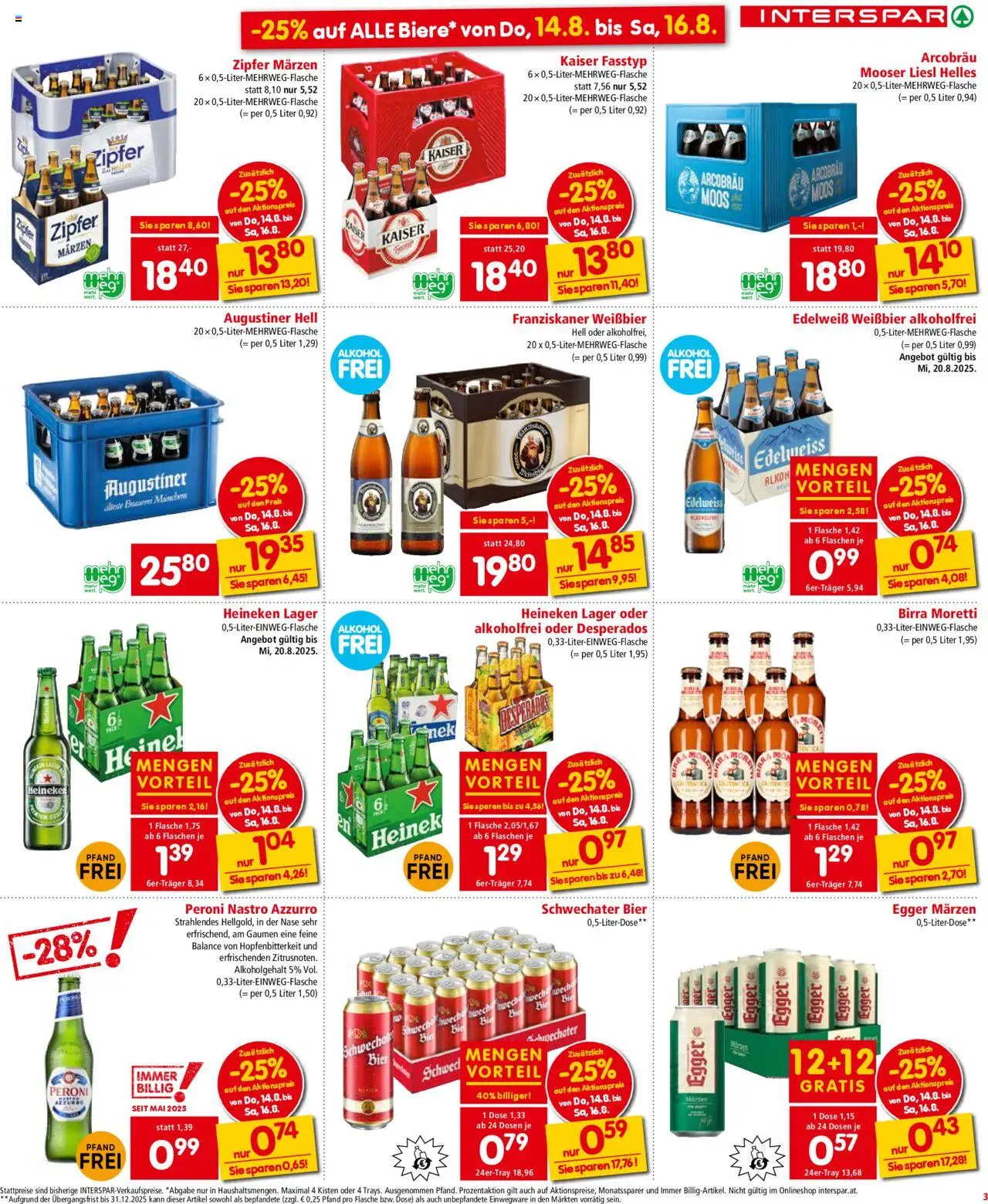 Interspar Flugblatt - Oberösterreich gültig ab 14.08.2025 | Seite: 3 | Produkte: Bier