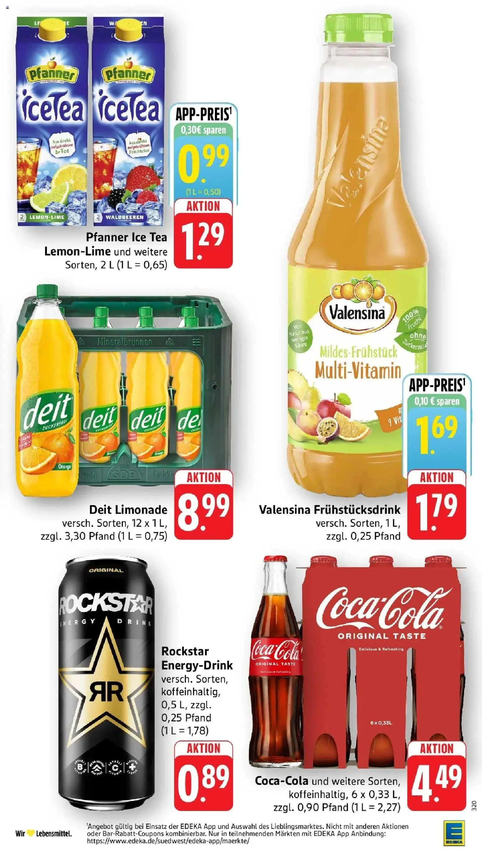 Edeka prospekt Steinfeld	 – gültig ab 12.04.2026 | Seite: 33 | Produkte: Coca cola, Energy, Limonade, Valensina