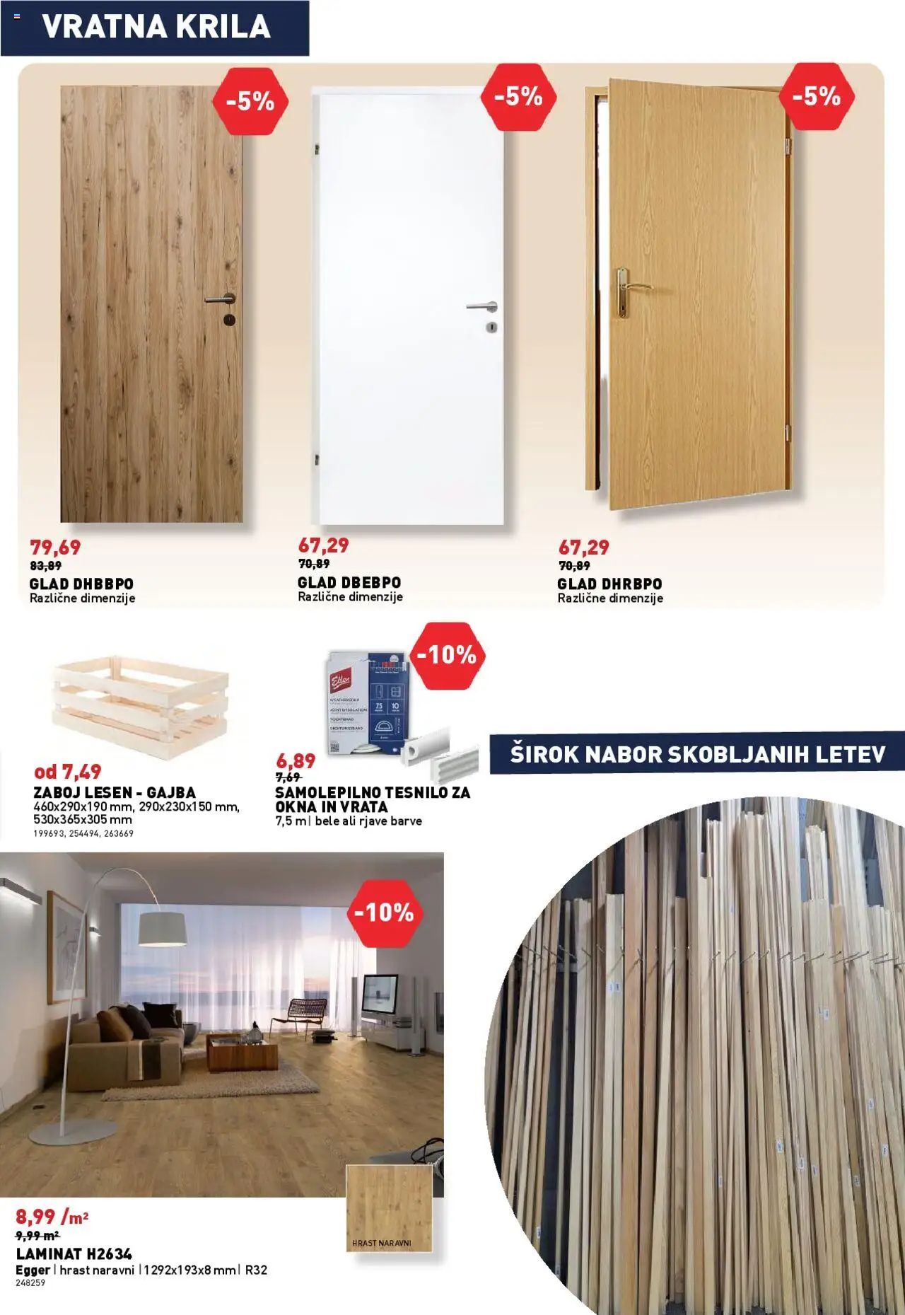 Novi Inpos katalog ponudbe – veljaven od 09.10.2025 | Stran: 9 | Izdelki: Letev, Zaboj, Vrata