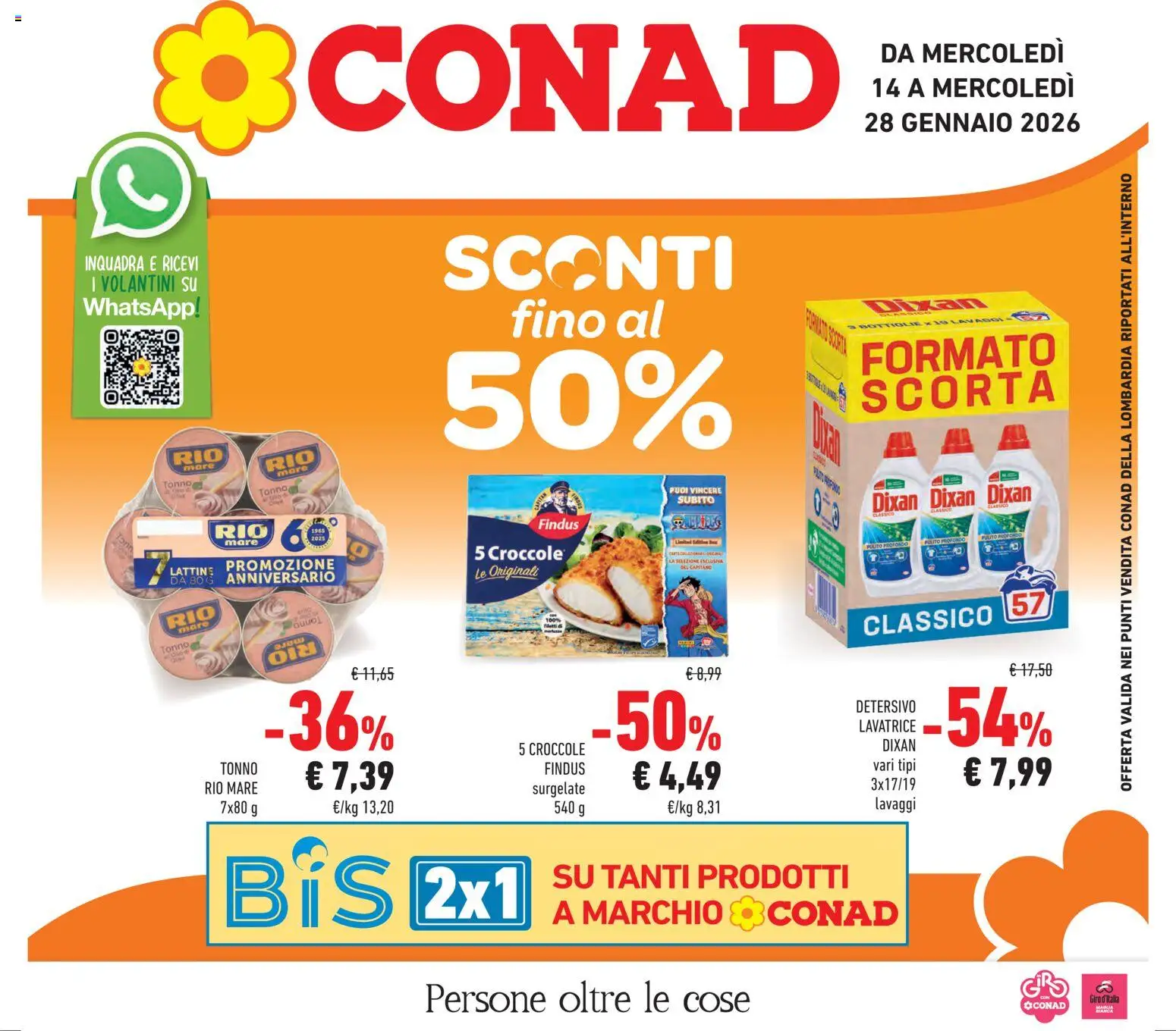 Volantino Conad del 14.01.2026 | Pagina: 1 | Prodotti: Olive, Lavatrice, Tonno