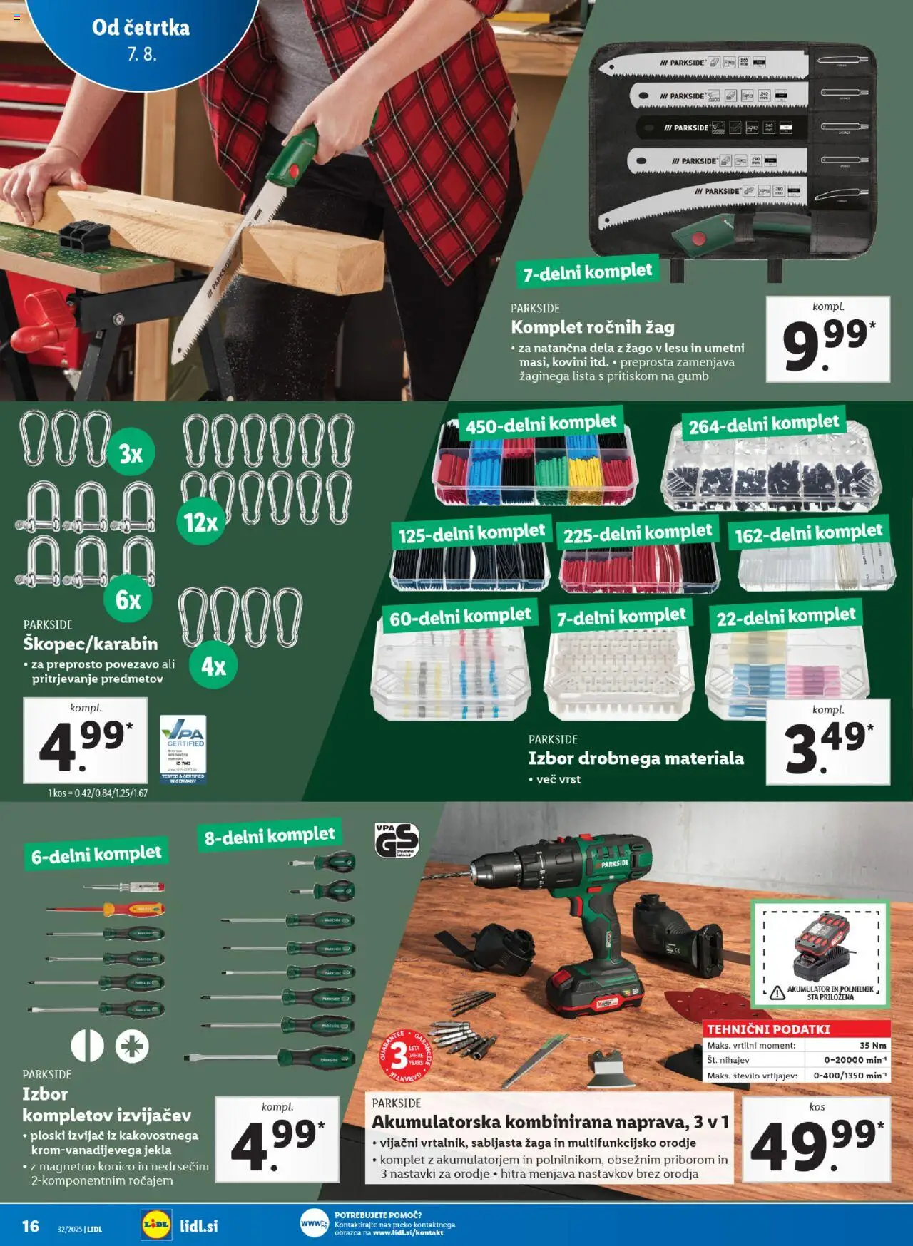 Lidl katalog │ velja od 07.08.2025 | Stran: 34 | Izdelki: Orodje, Kos, Akumulator, Polnilnik
