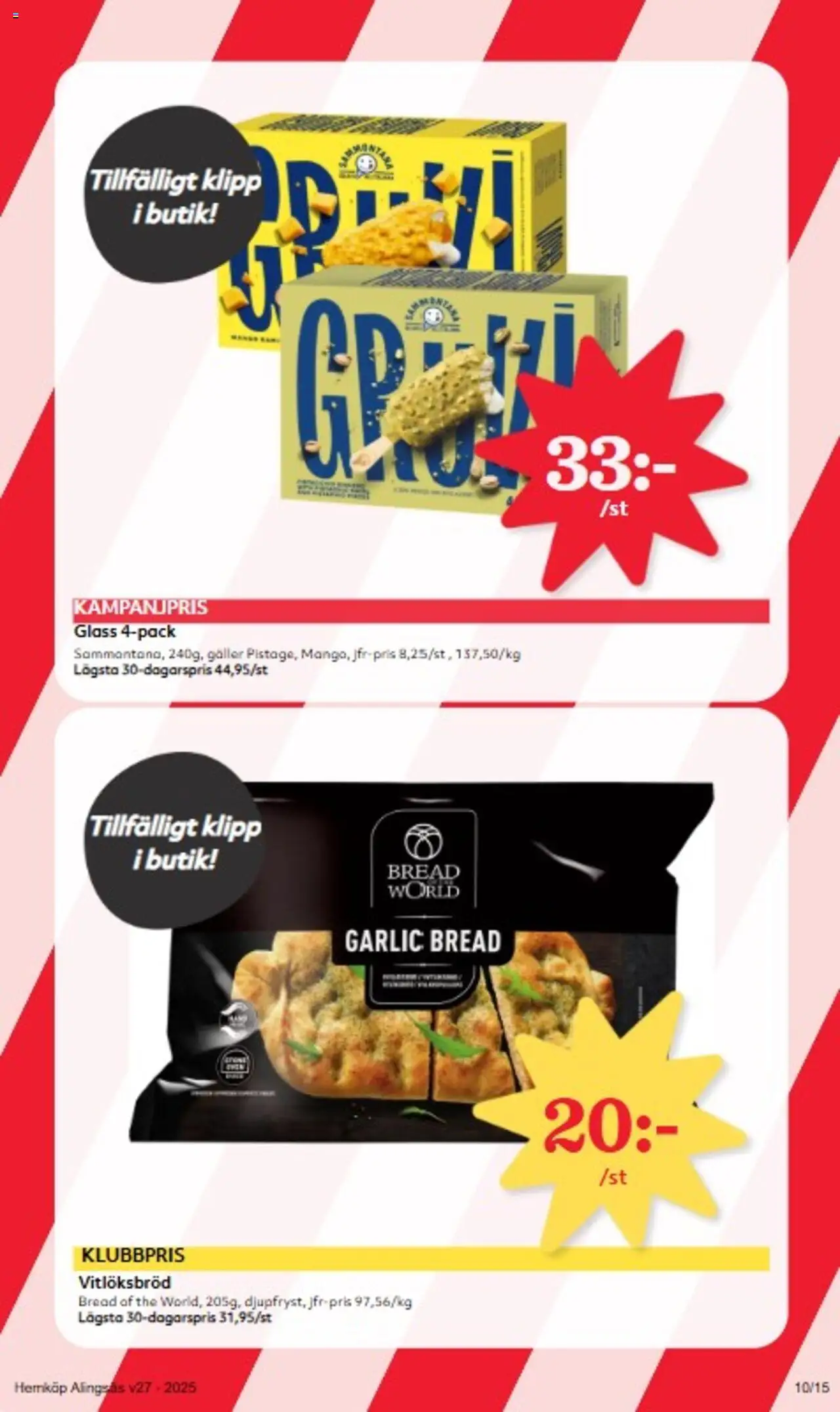 Hemköp reklamblad aktuell från 30.06.2025 | Sida: 10 | Produkter: Galler, Glass
