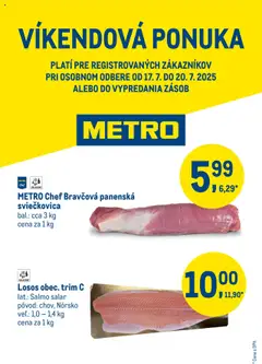Metro víkendová ponuka - náhľad platný od 17.07.2025