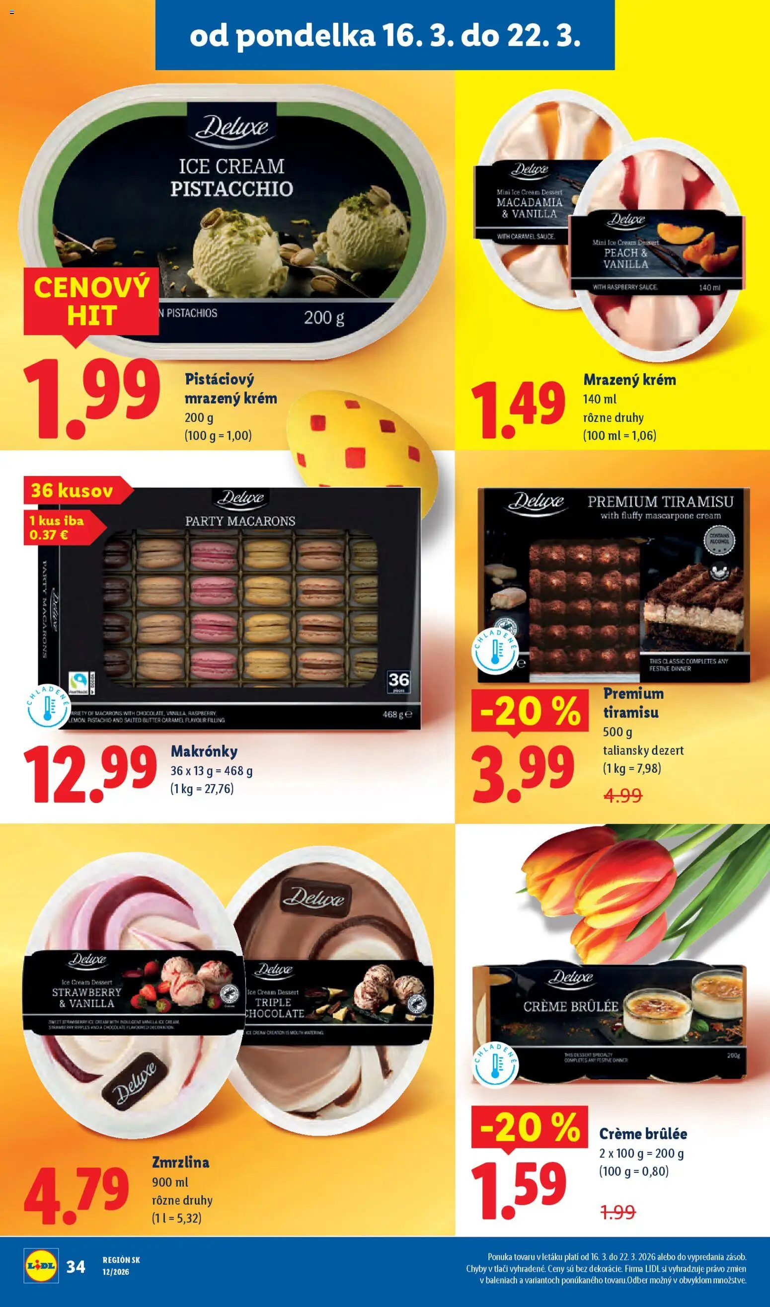 Nové Lidl akcie – leták je platný od 16.03.2026 | Strana: 46 | Produkty: Makronky, Zmrzlina, Krém, Mascarpone