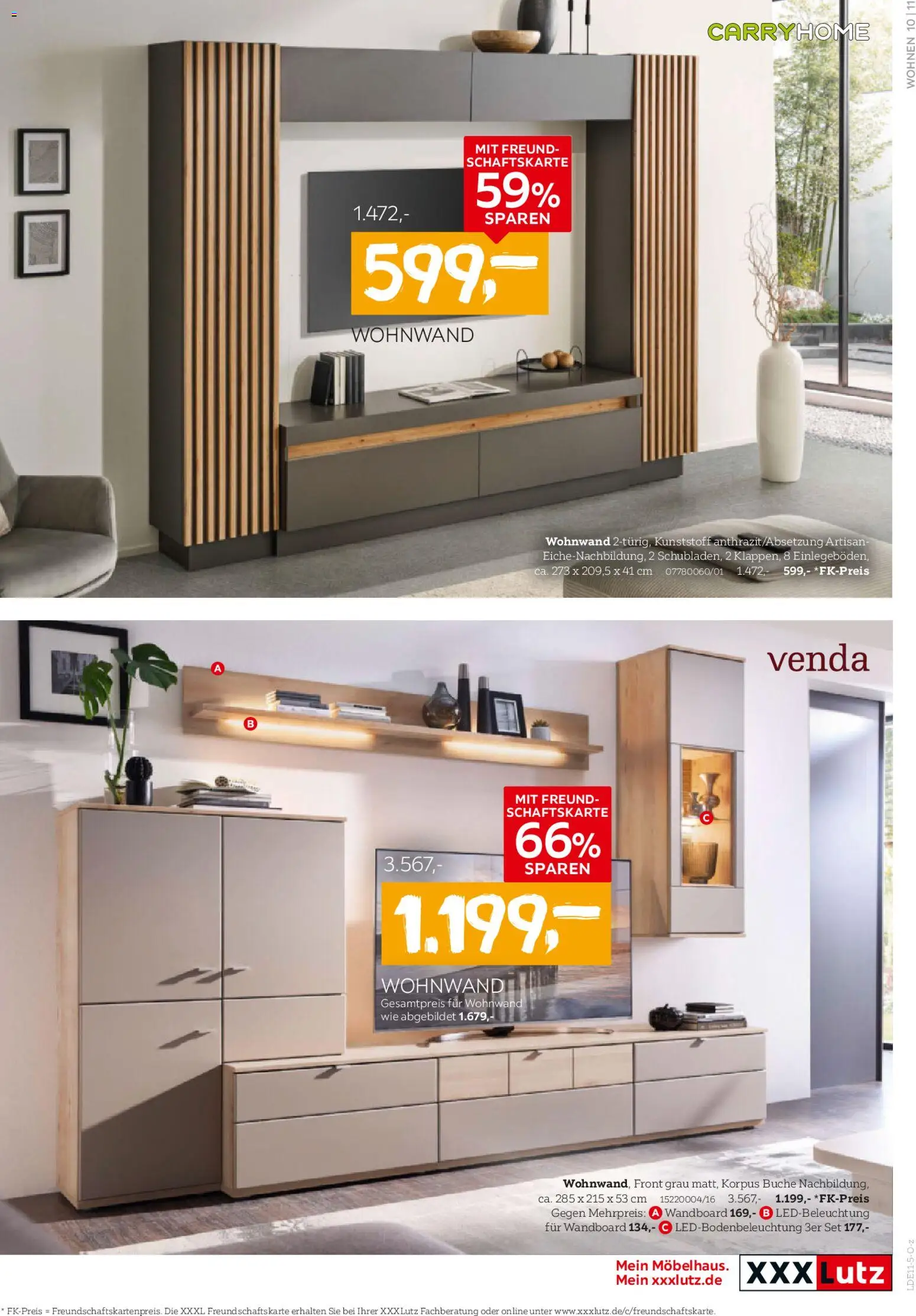 XXXL Lutz Wohnen-Preishits! – gültig ab 26.10.2025 | Seite: 11 | Produkte: Wohnwand, Wandboard