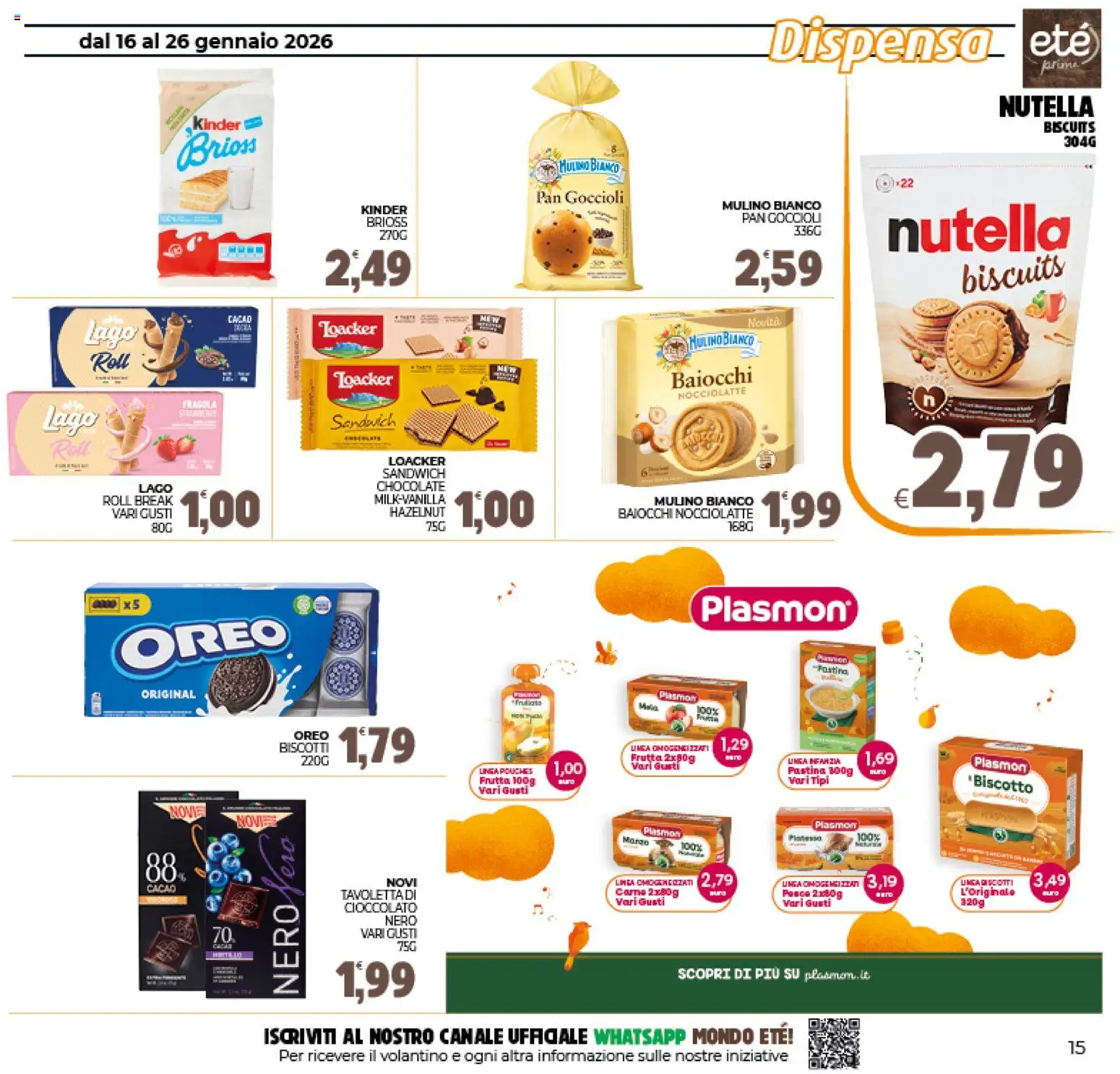 Volantino Eté del 16.01.2026 | Pagina: 15 | Prodotti: Cioccolato, Frutta, Nutella, Cacao