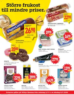 RÖKT SKINKA, KOKT SKINKA, 200g Jämförpris 99:50 kr/kg - Förhandsvisning av reklamblad från butik Willys aktuell från 02.03.2026 | Sida: 2 | Produkter: Bacon, Galler, Ost, Skinka