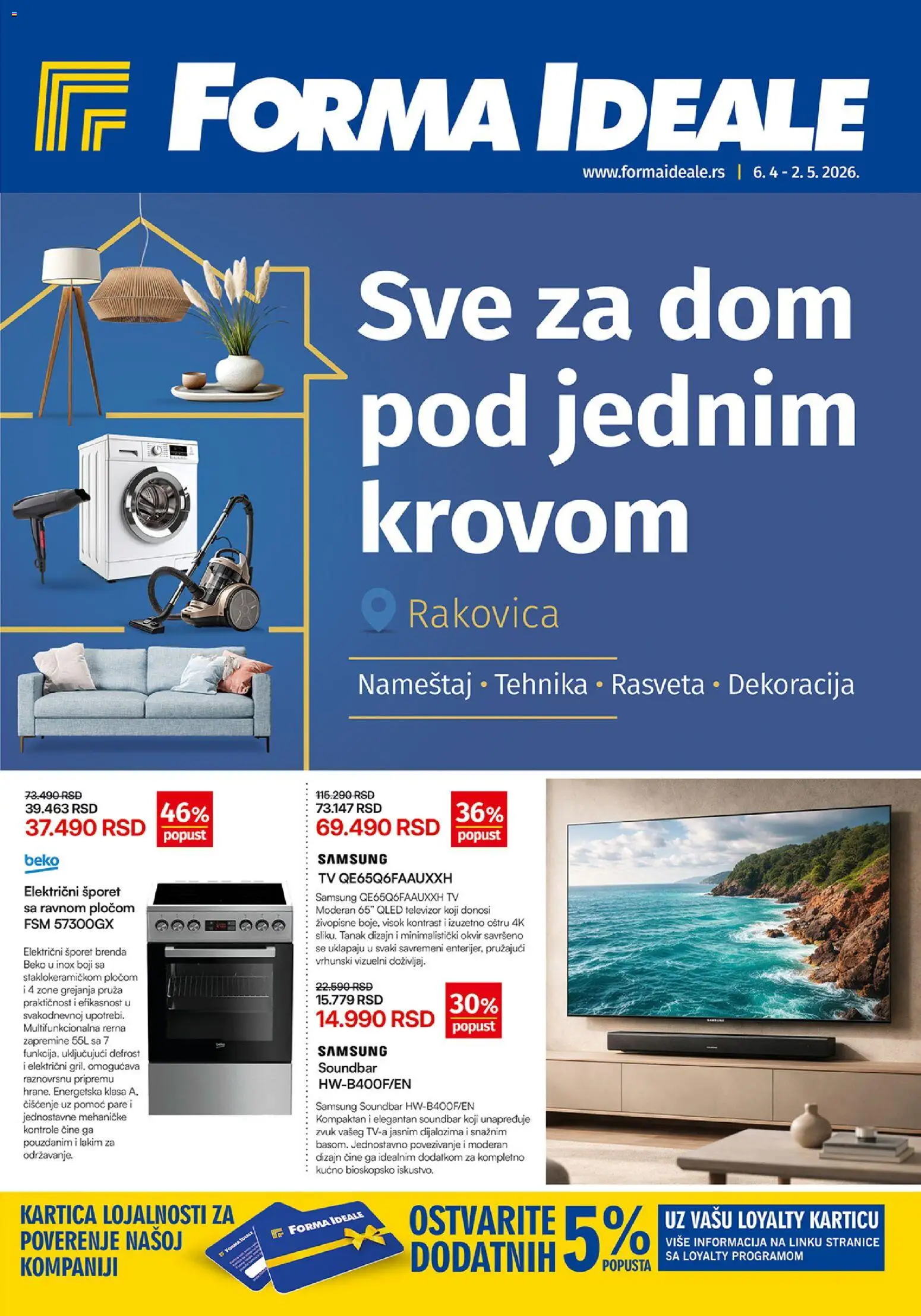 Forma Ideale katalog - važi od 06.04.2026 | Strana: 1 | Proizvode: Televizor, Rerna, Šporet