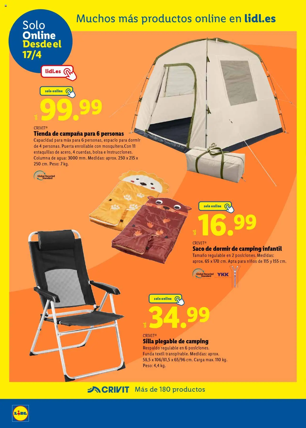 Lidl folleto │ válido desde el 23.06.2025 | Página: 36 | Productos: Saco de dormir, Funda, Peso, Silla