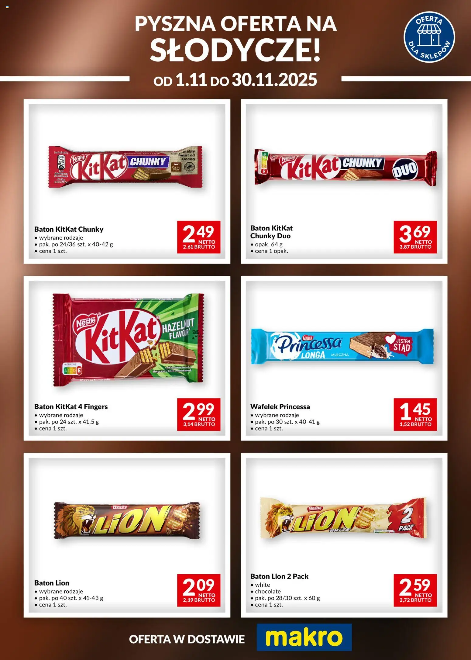 Makro Gazetka - Słodycze od 01.11.2025 | Strona: 1 | Produkty: Słodycze, Baton
