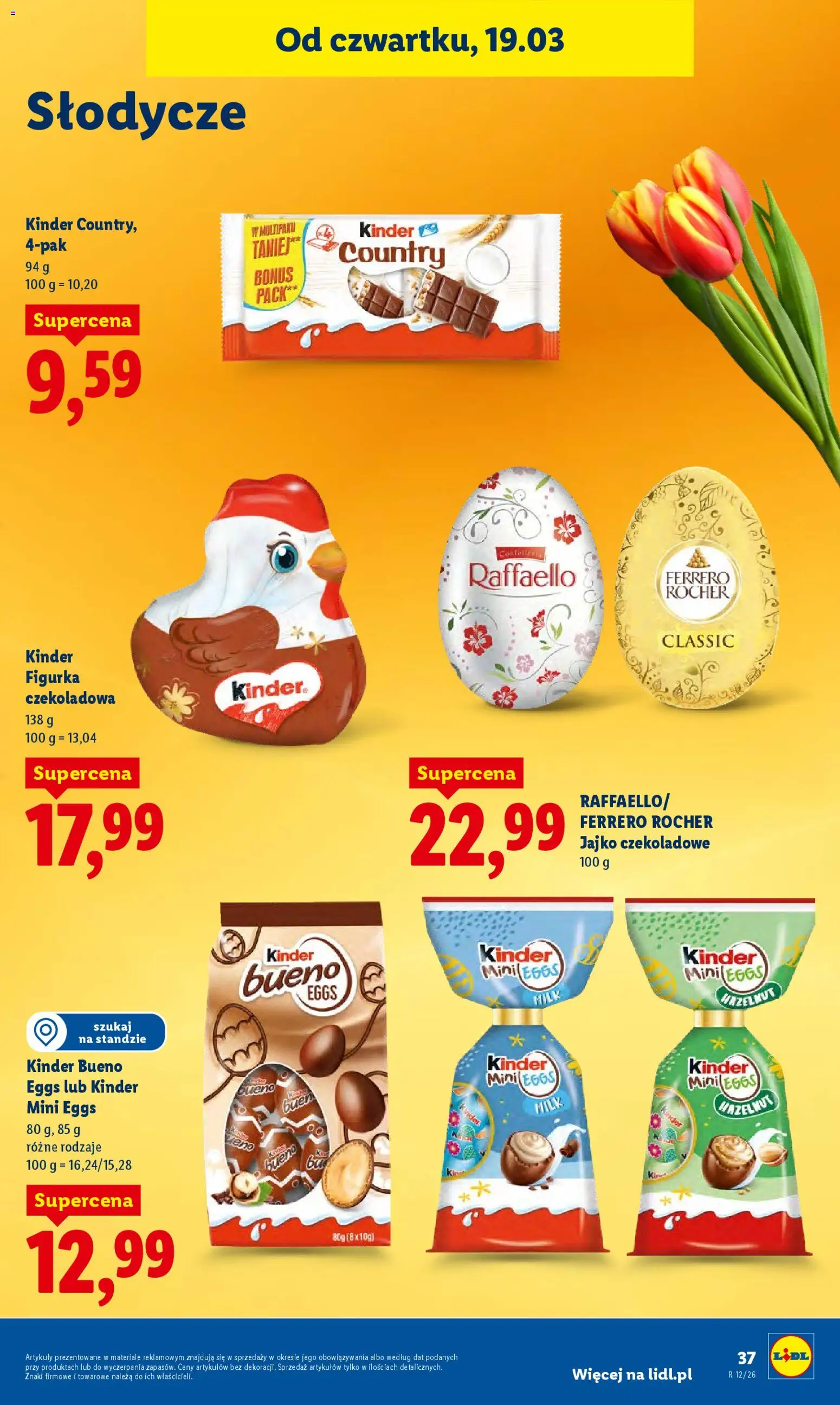 Lidl Polsko leták od 19.03.2026 | Strana: 37 | Produkty: Ferrero Rocher, Kinder, Kinder Bueno