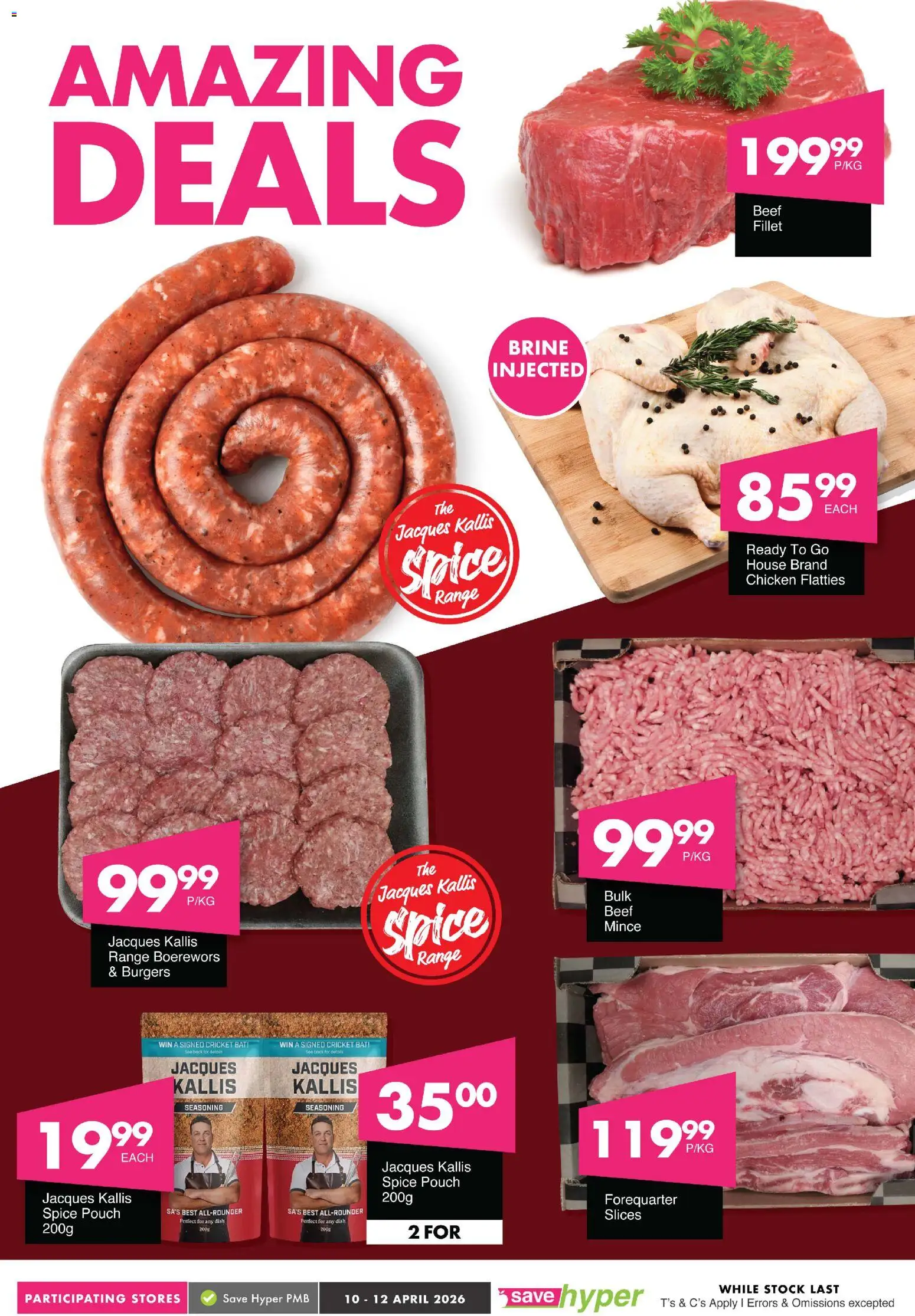 New Save catalogue – valid from 10.04.2026 | Page: 8 | Products: Boerewors, Chicken, Beef, Burgers