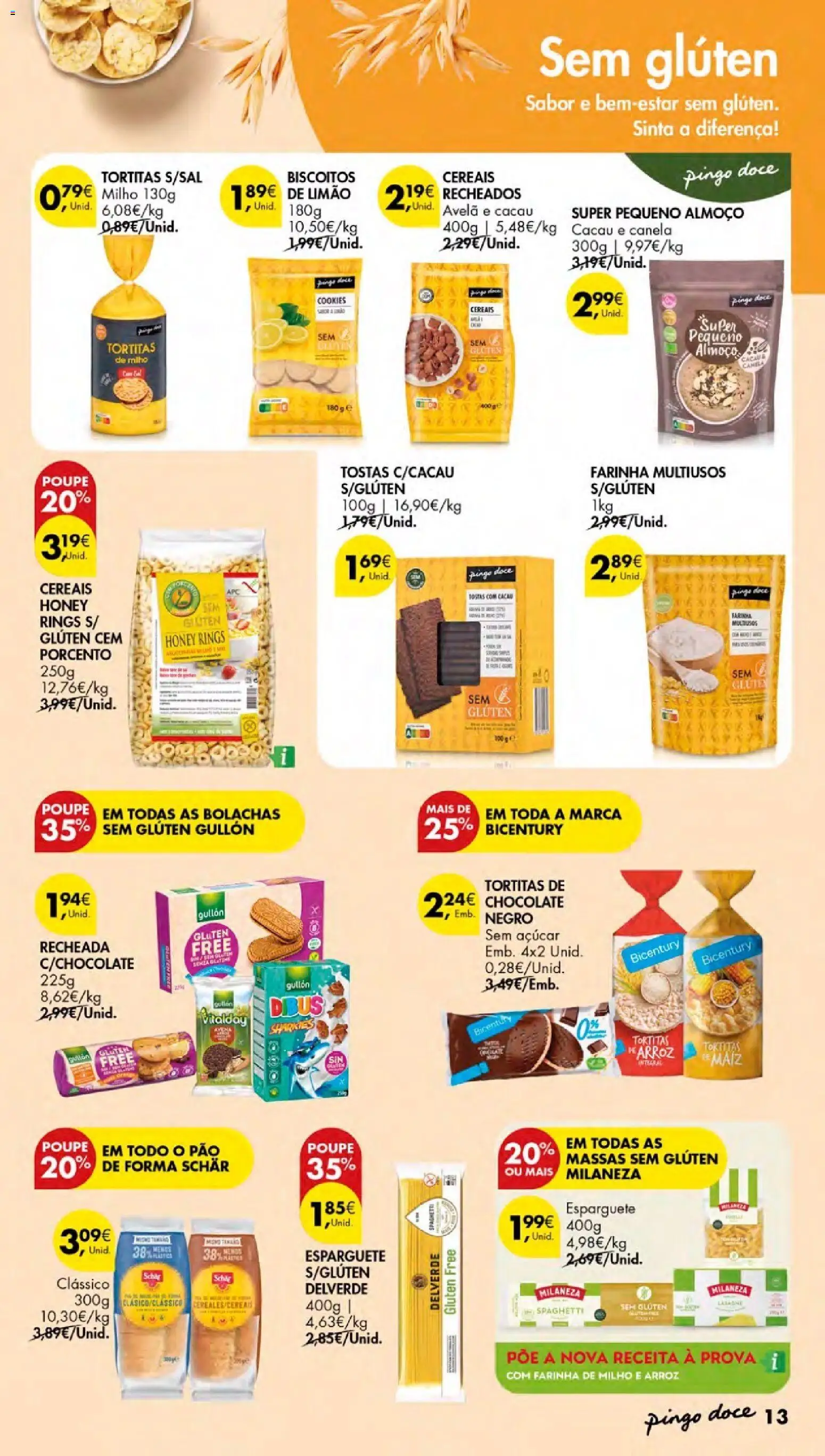 Pingo Doce - Escolhas Equilibradas Açores │ válido de 12.02.2026 | Página: 13 | Produtos: Esparguete, Bolachas, Chocolate, Arroz