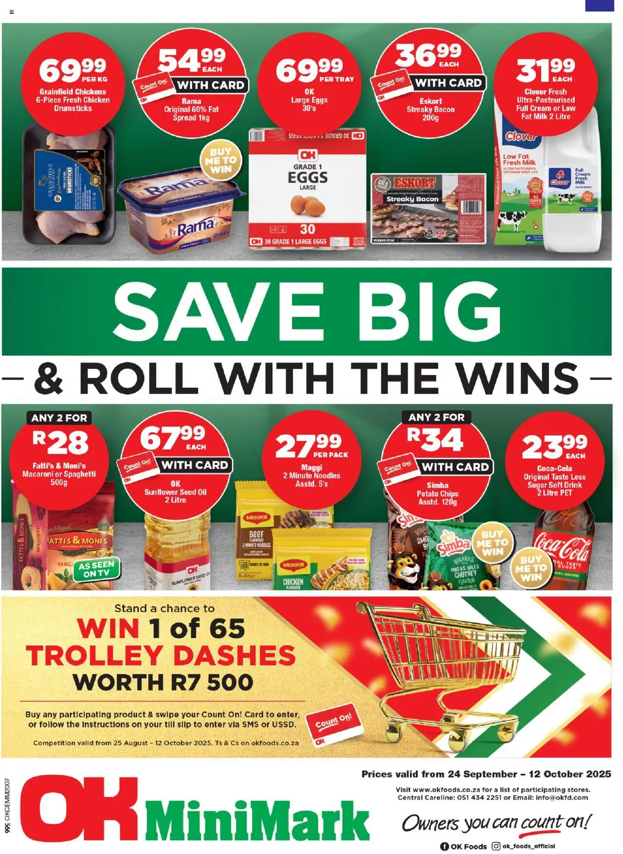 New OK Foods catalogue – valid from 24.09.2025 | Page: 1 | Products: Milk, Oil, Beer, Cream
