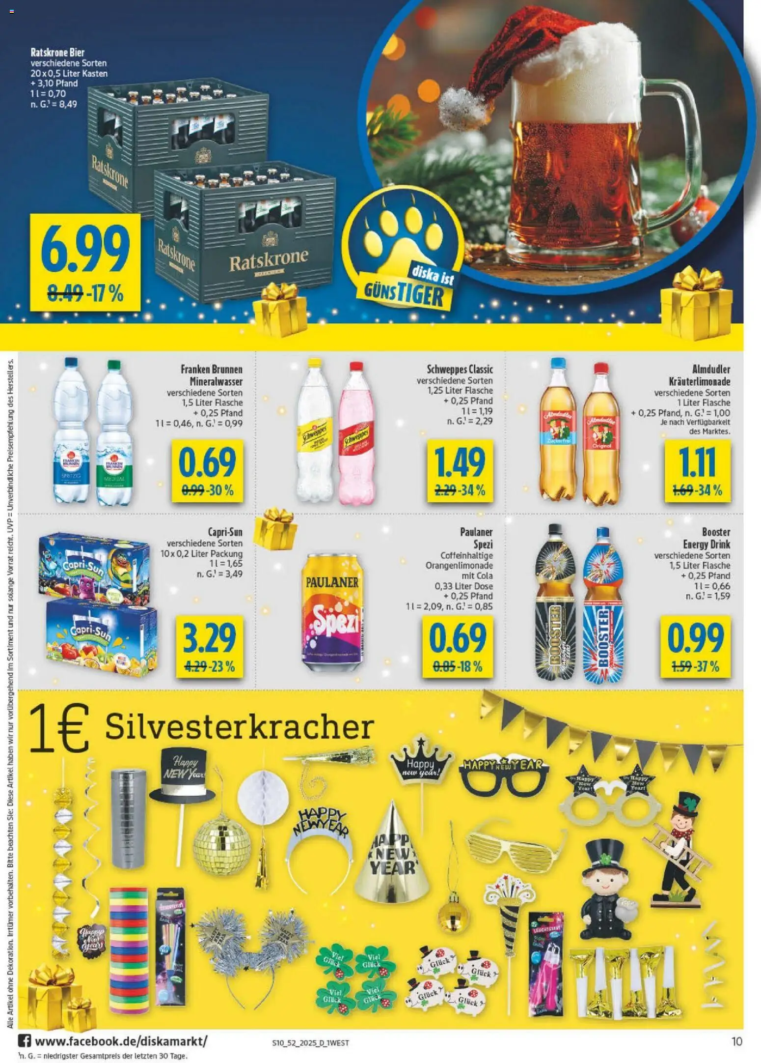 Diska - Diska Angebote Bayern KW52 – gültig ab 22.12.2025 | Seite: 10 | Produkte: Energy, Bier, Mineralwasser, Paulaner