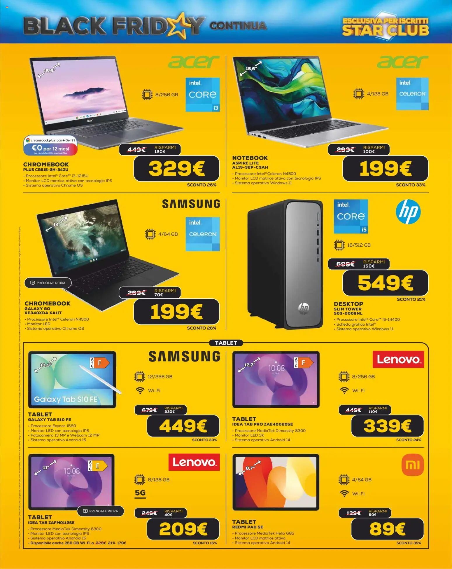 Volantino Euronics del 13.11.2025 | Pagina: 8 | Prodotti: Monitor, Webcam, Fotocamera, Samsung