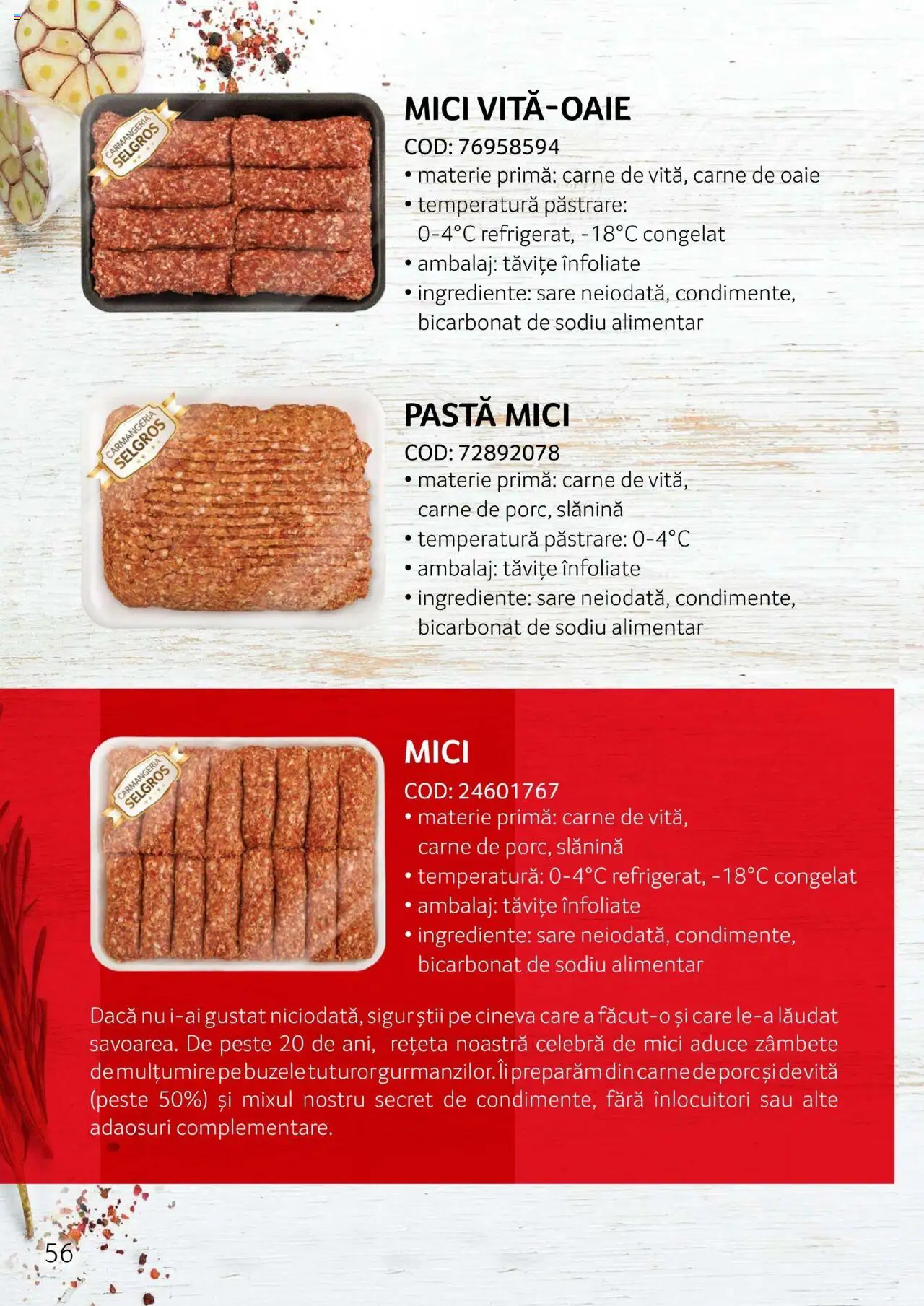 Catalog Selgros - Carne – valabil de la 27.04.2023 | Pagină: 56 | Produse: Pătrunjel, Keçeli kalem, Mici, Condimente