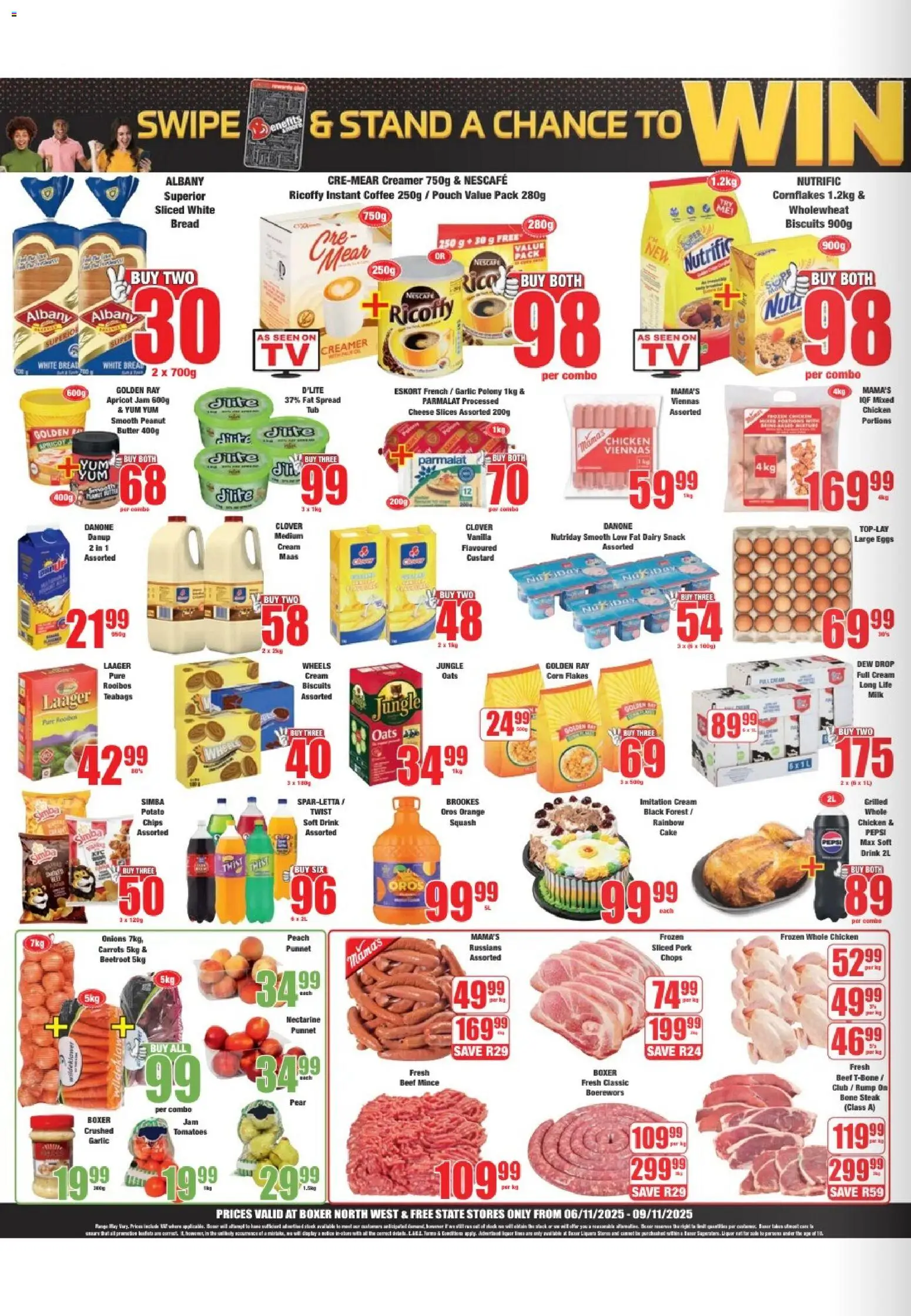New Boxer catalogue – valid from 06.11.2025 | Page: 2 | Products: Corn, Butter, Biscuits, Peach